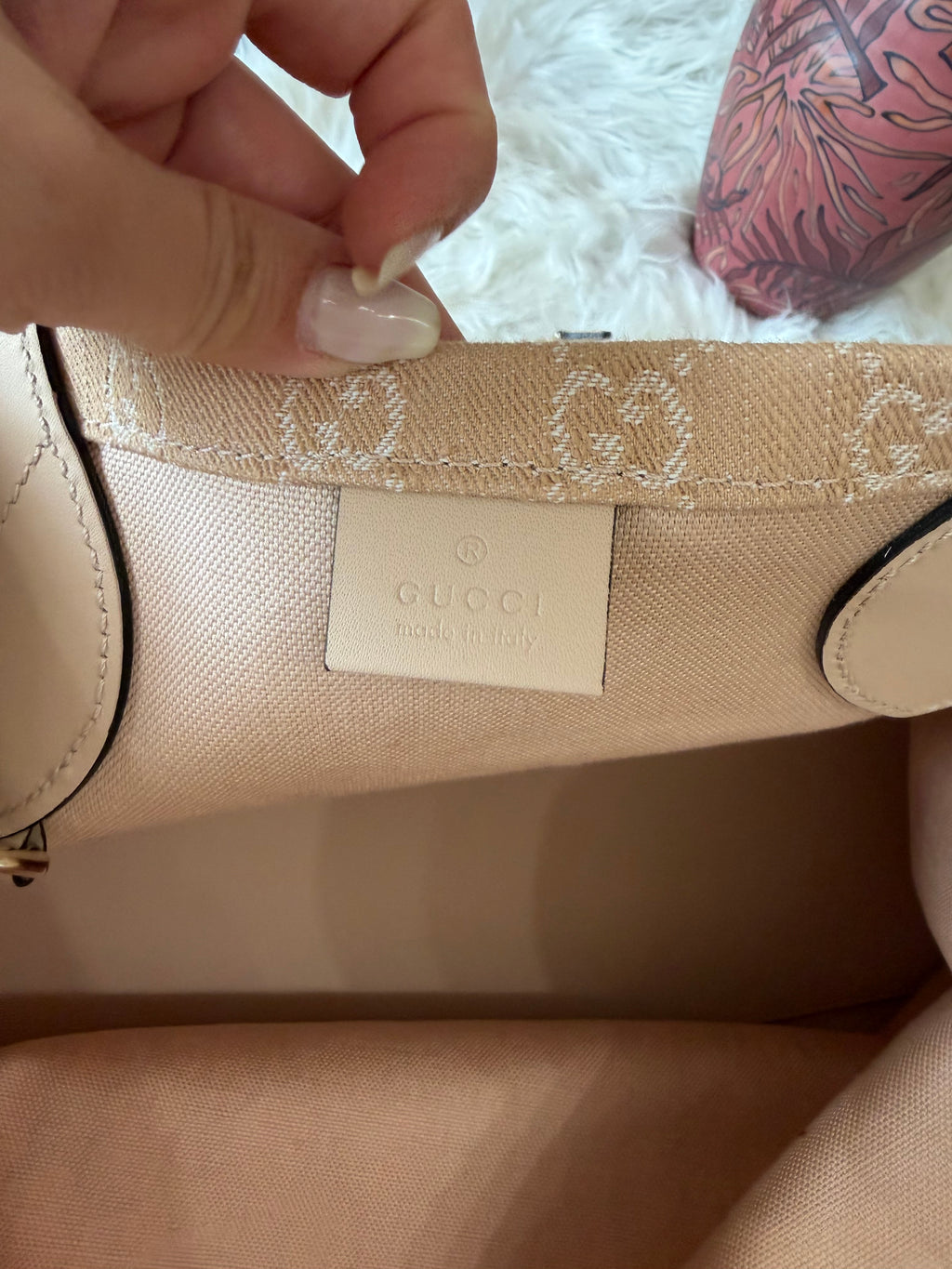 GUCCI DENIM OPHEDIA GG TOTE BAG LARGE