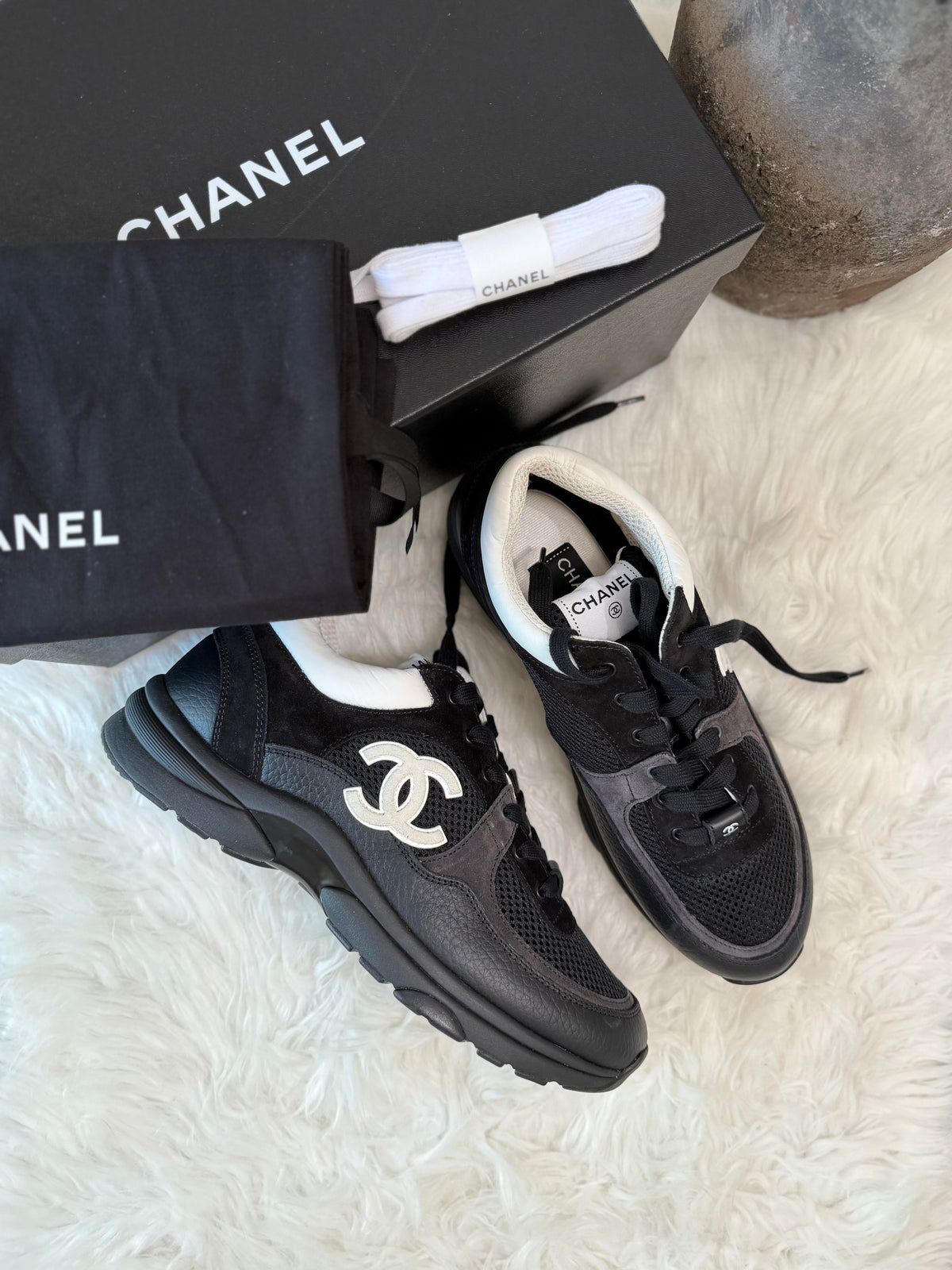 CHANEL MESH SUEDE GRAINED WOMAN SNEAKERS
