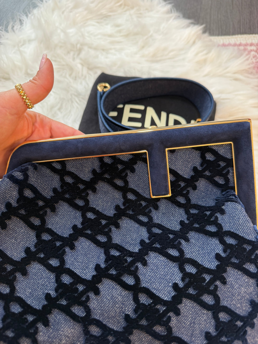 FENDI FIRST MEDIUM DENIM BAG