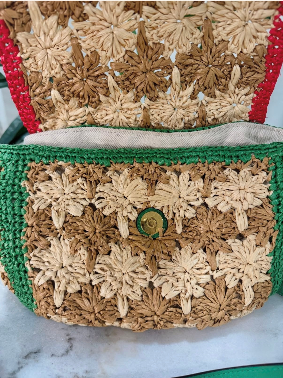 Gucci Marmont Small Bag Raffia Shoulder Bag/Crossbody