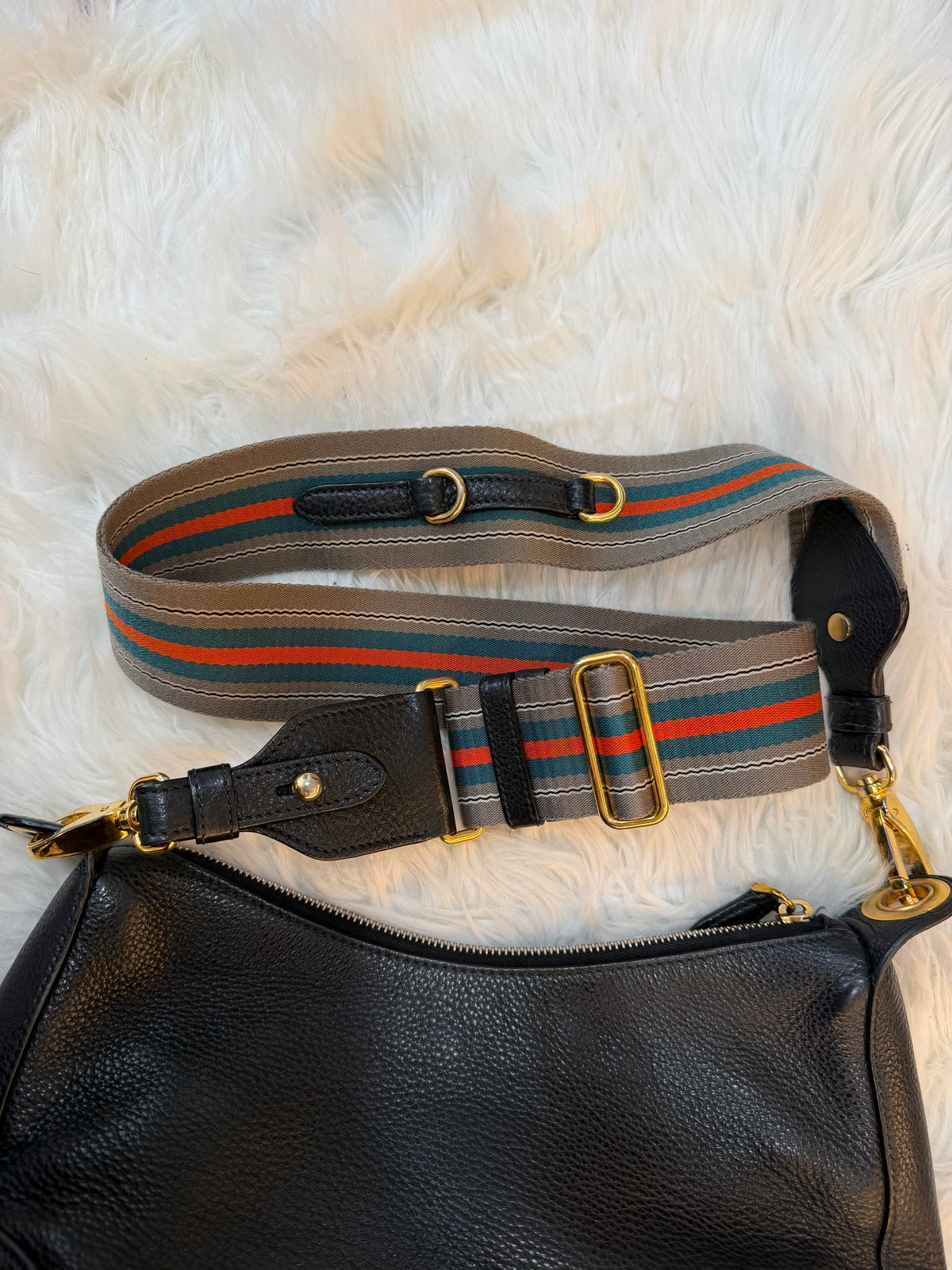 PRADA PEBBLED LEATHER HOBO BAG