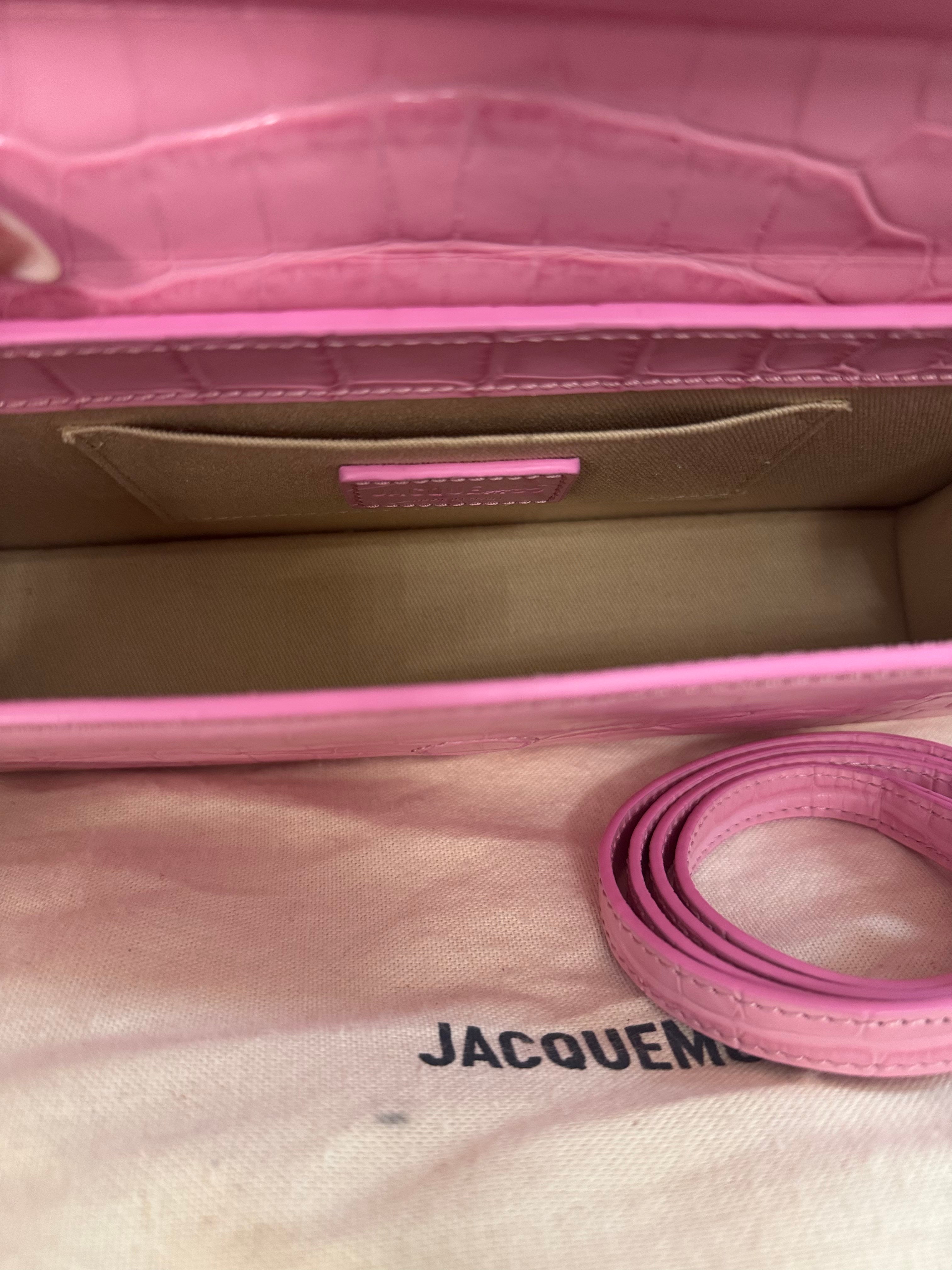 JACQUEMUS Le Sac Rond Croc-Embossed BAG