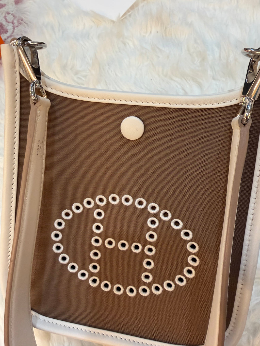 HERMES NEO EVELYNE TPM BAG TOILE AND LEATHER