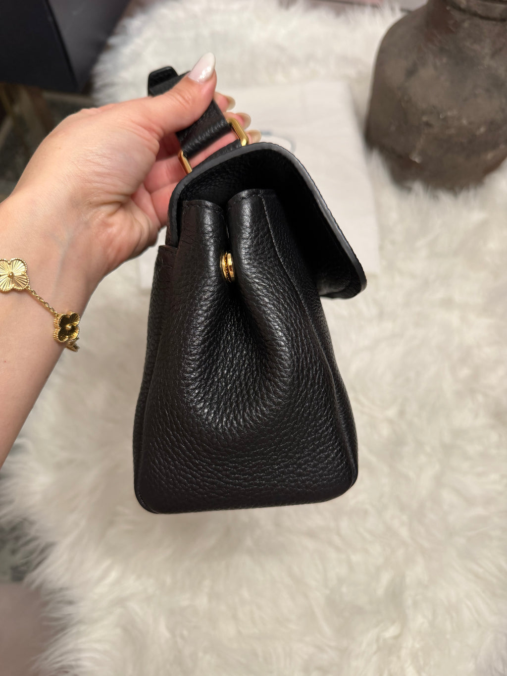 PRADA LEATHER SHOULDER BAG