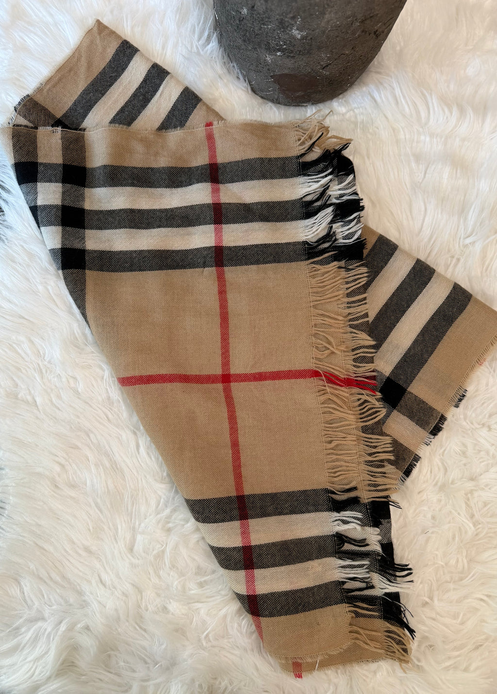 BURBERRY CHECK CASHMERE SCARF