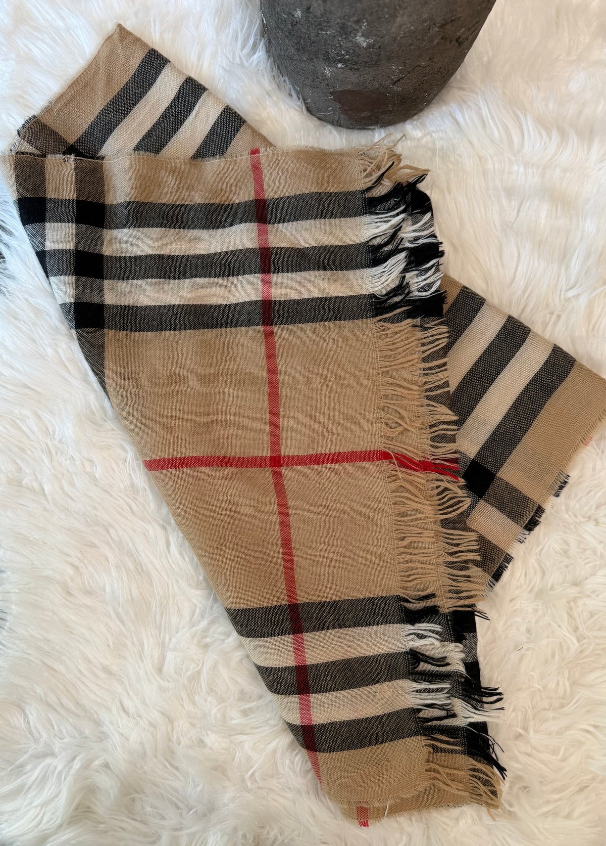 BURBERRY CHECK CASHMERE SCARF