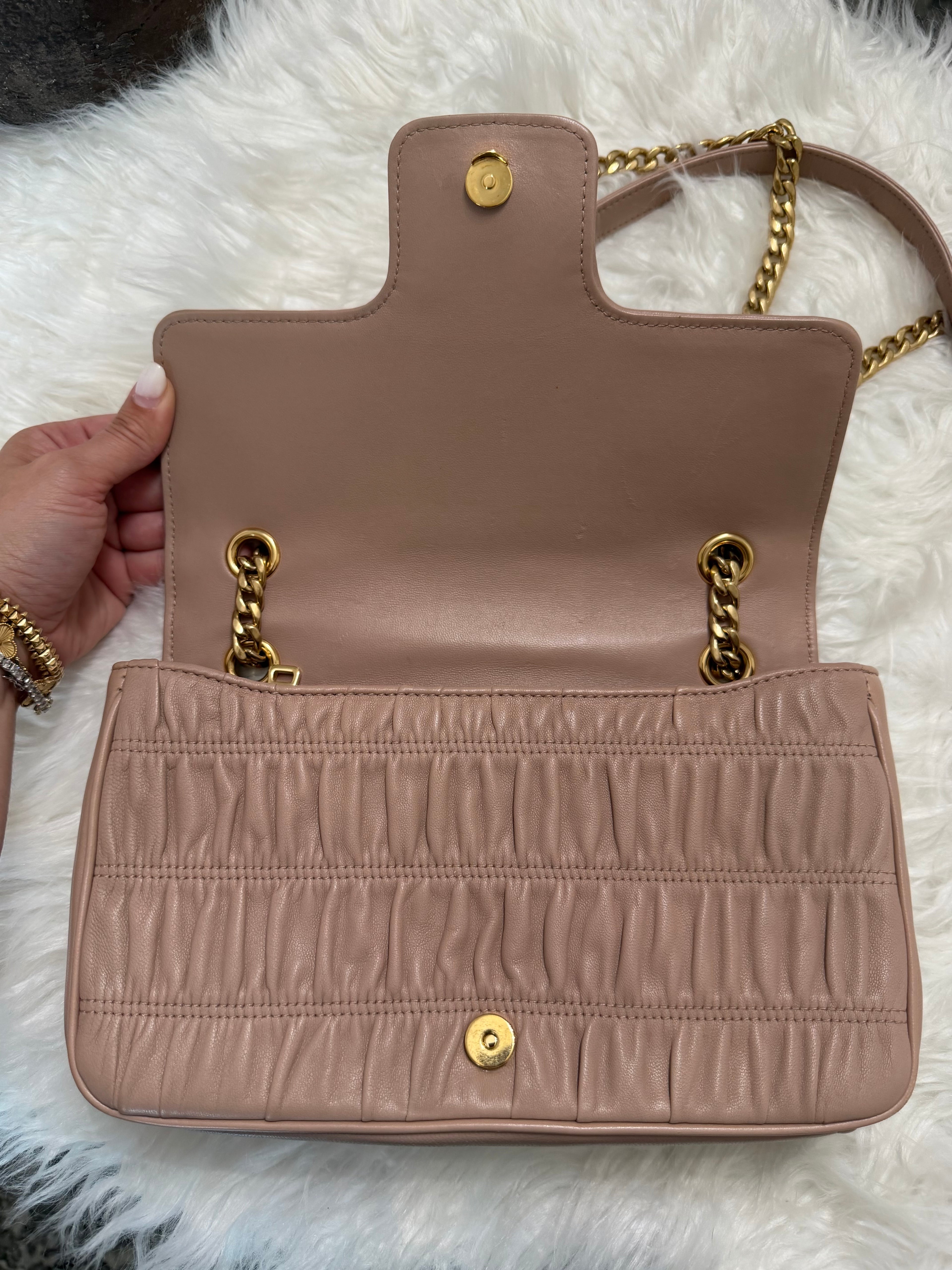 PRADA NAPPA GAUFRE LAMBSKIN BAG WITH GHW