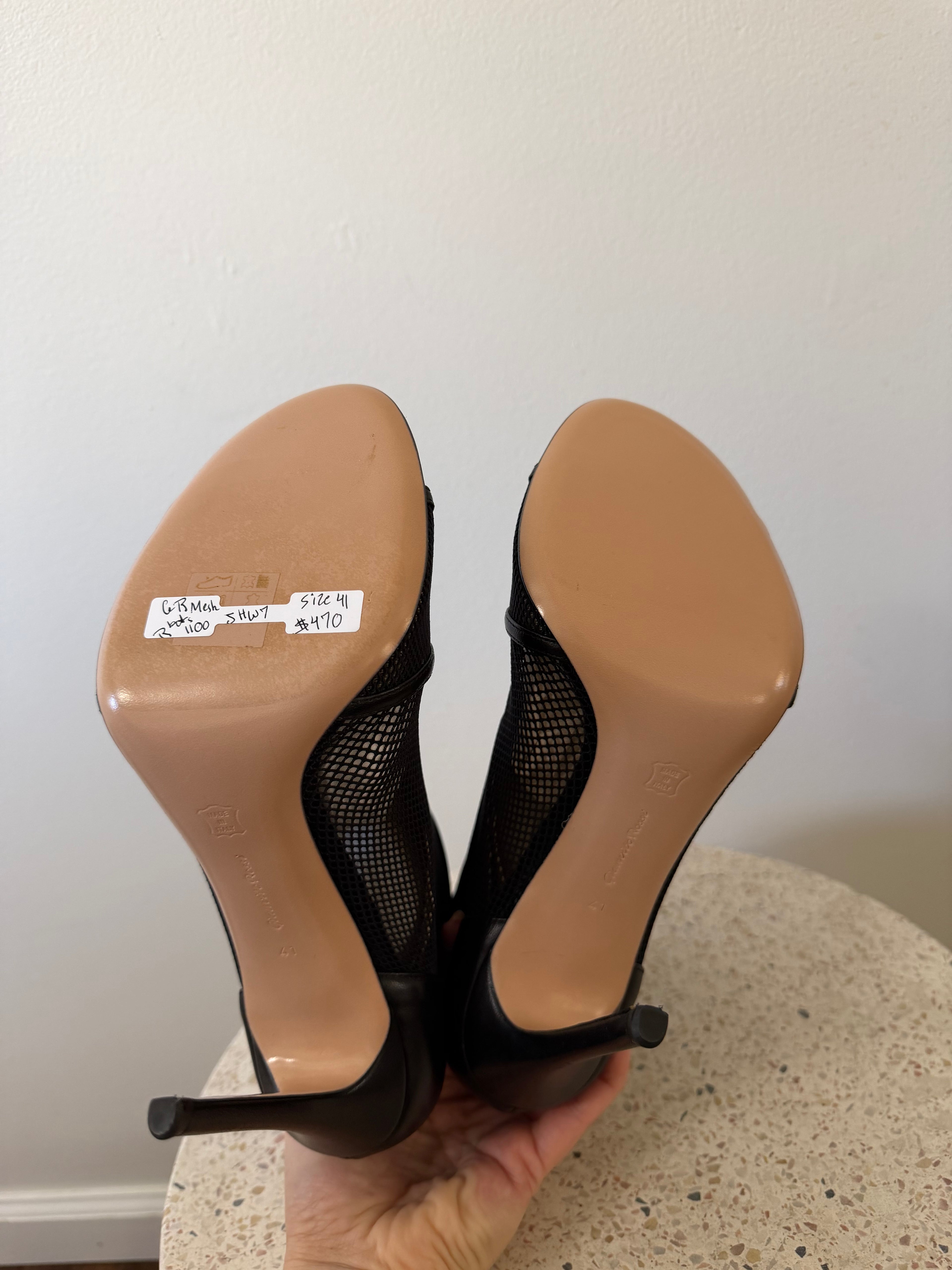 Gianvitto Rossi Mesh Leather Ankle Boots