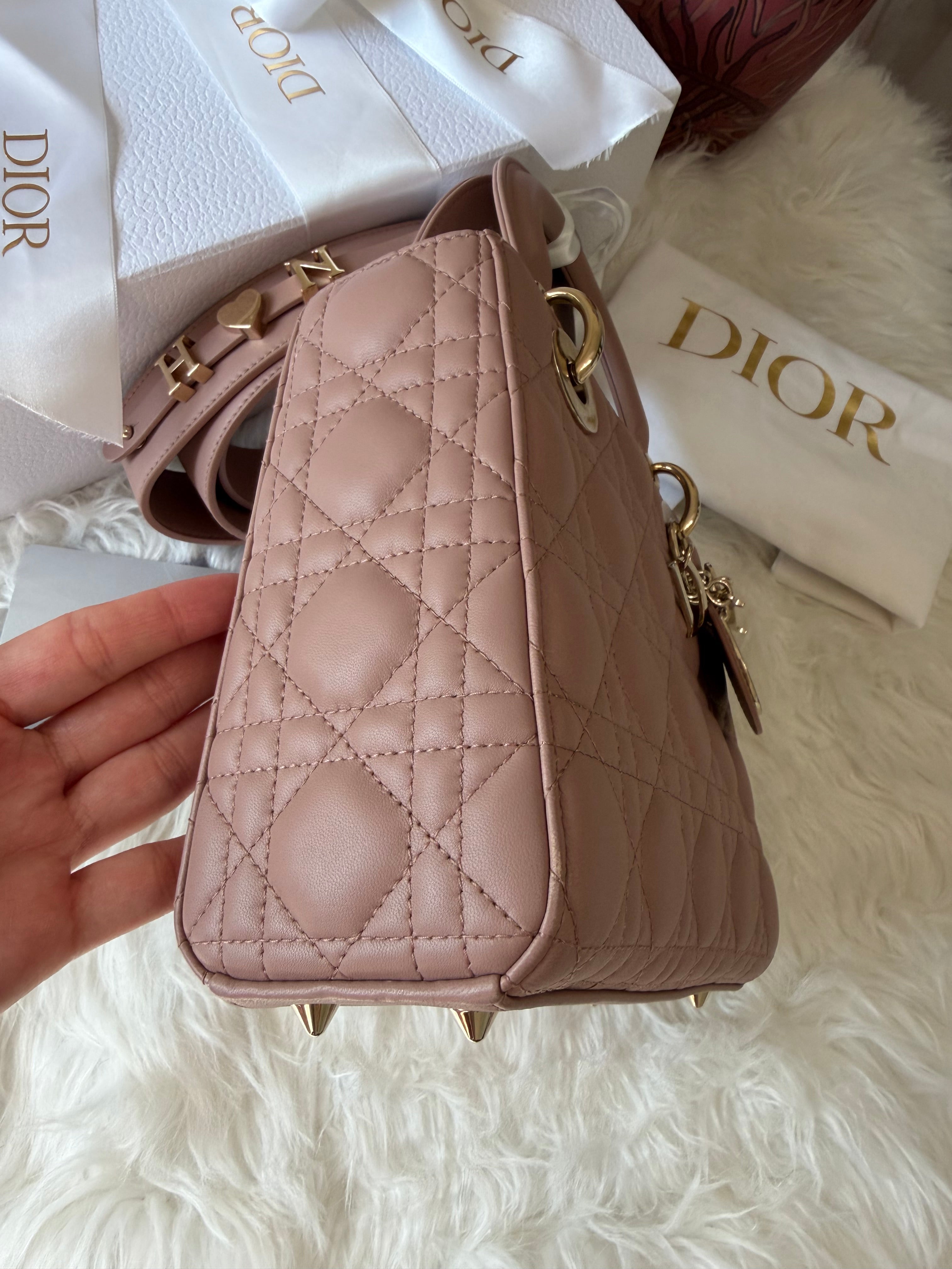 CHRISTIAN DIOR MY LADY D LAMBSKIN CANNAGE WITH LUCKY BADGES