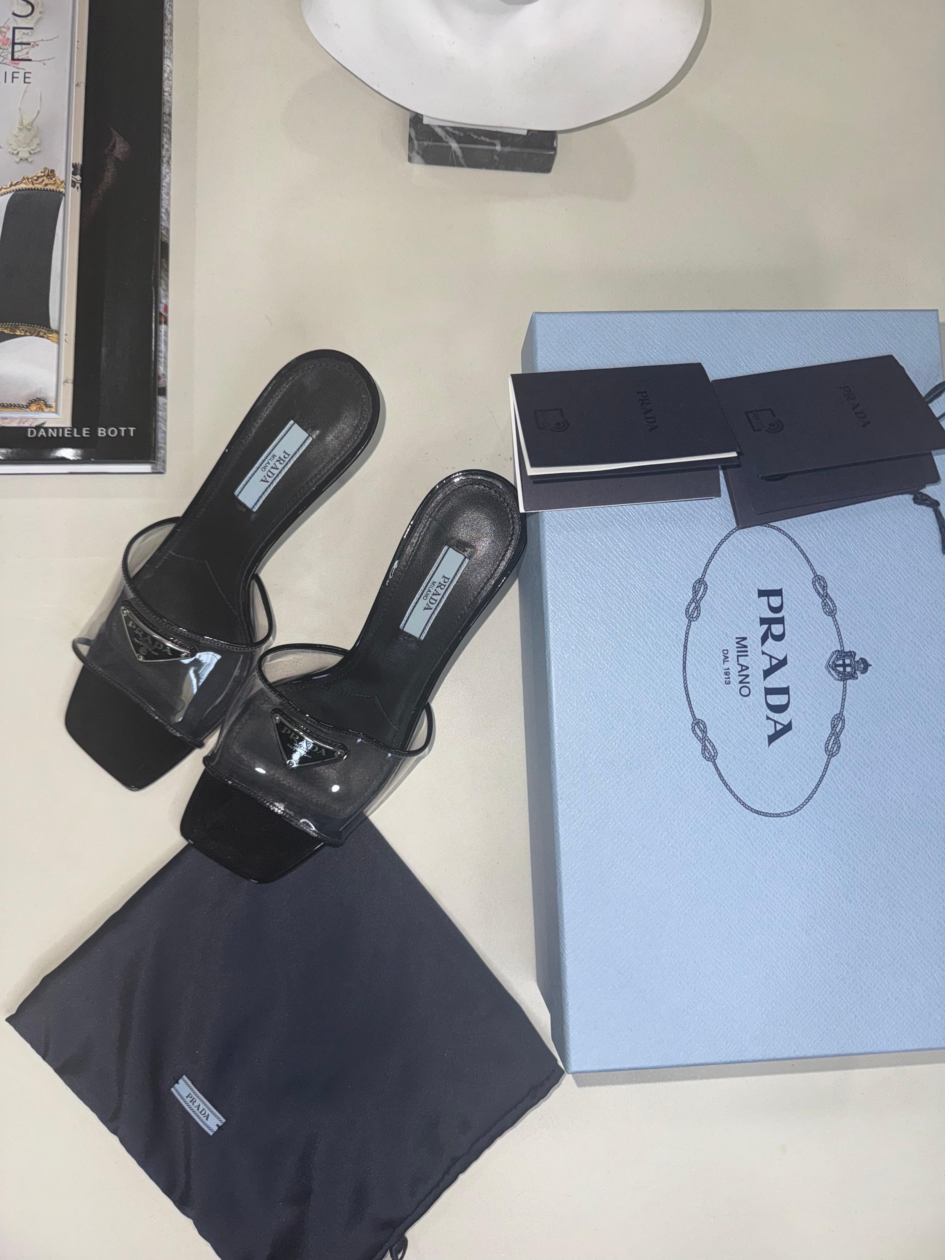 PM Ciabatte Clear Slide Sandal.  Size 37