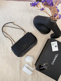 CHANEL Calfskin MEDIUM ALL STITCHED CC FLAP BAG