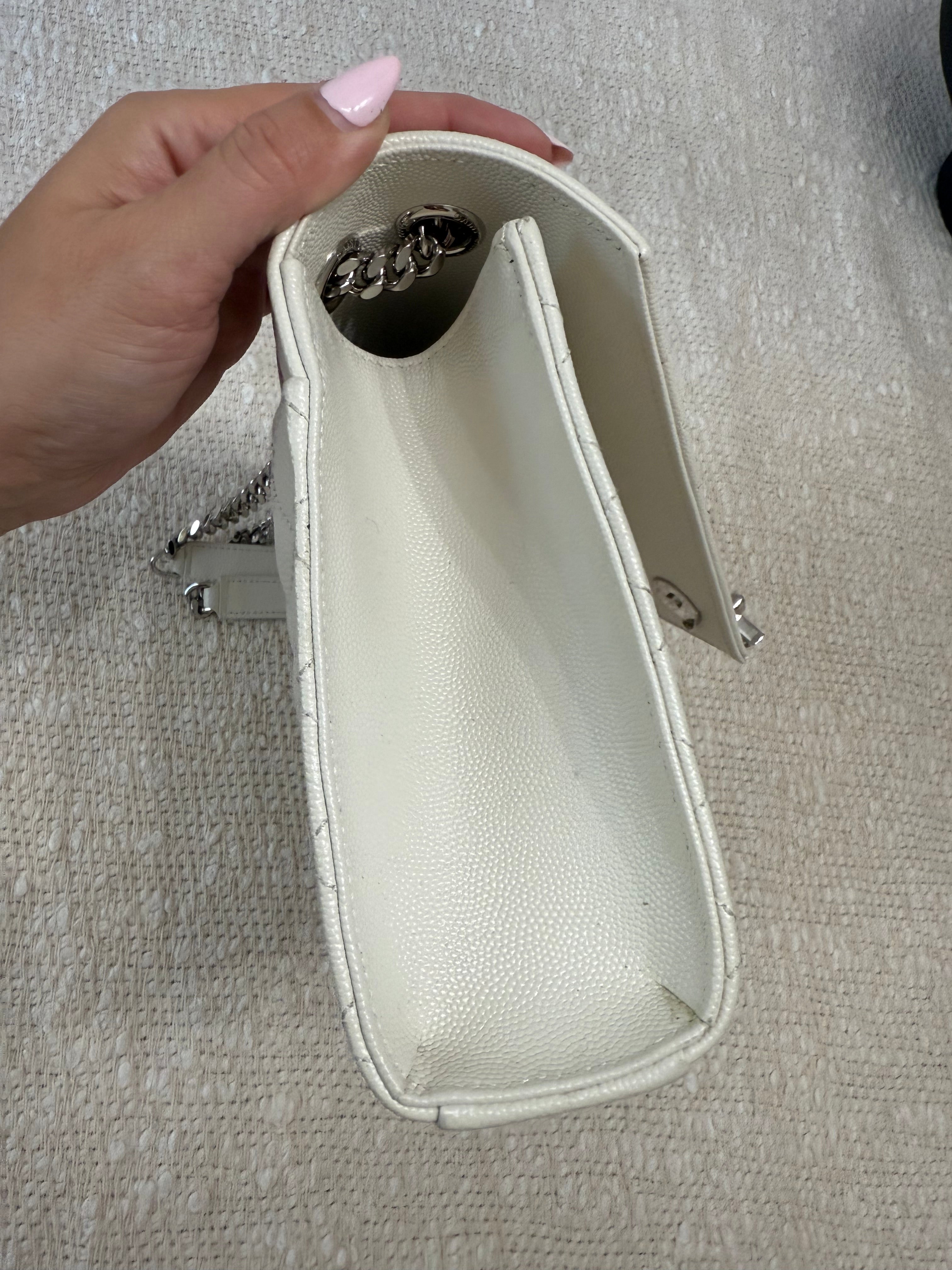 SAINT LAURENT MEDIUM ENVELOPE BAG QUILTED GRAIN LEATHER