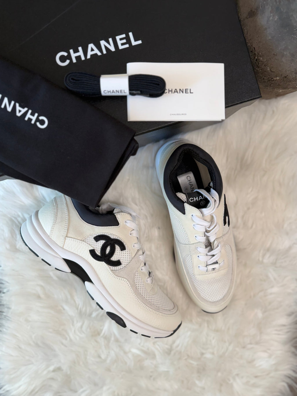 CHANEL MESH SWADE GRAINED WOMAN SNEAKERS size 41