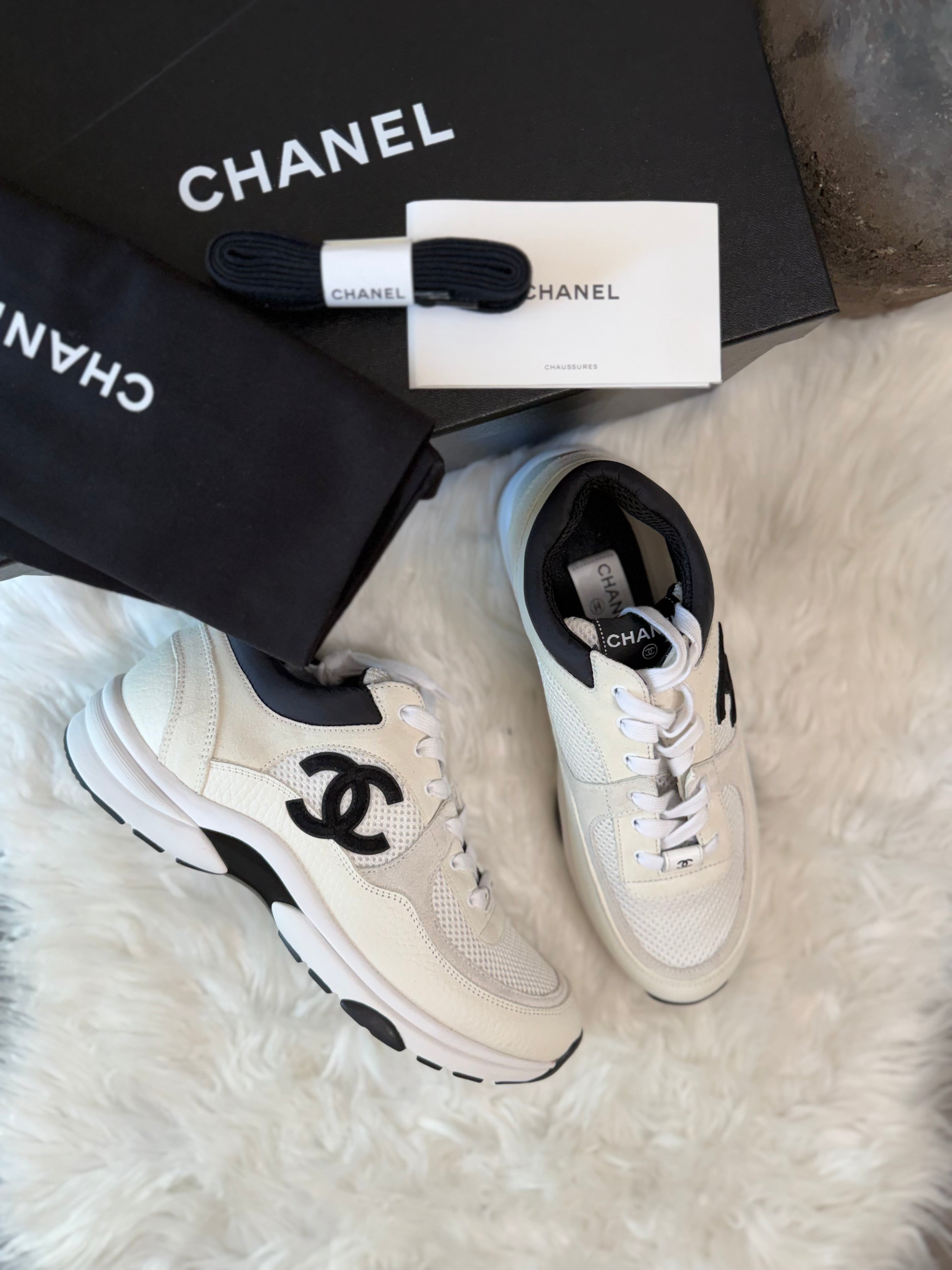 CHANEL MESH SWADE GRAINED WOMAN SNEAKERS size 41