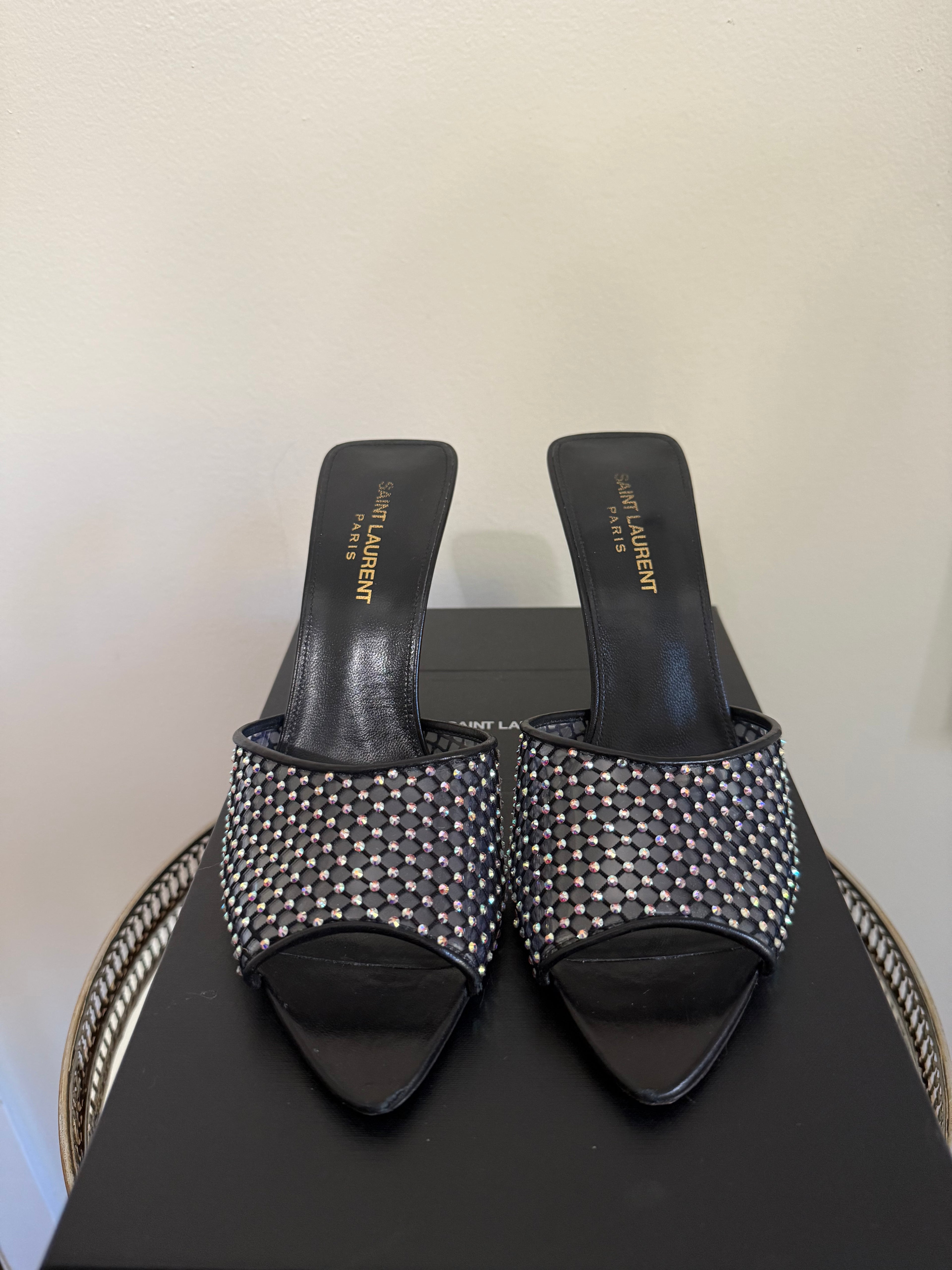SAINT LAURENT PVC CRYSTAL SLIDES