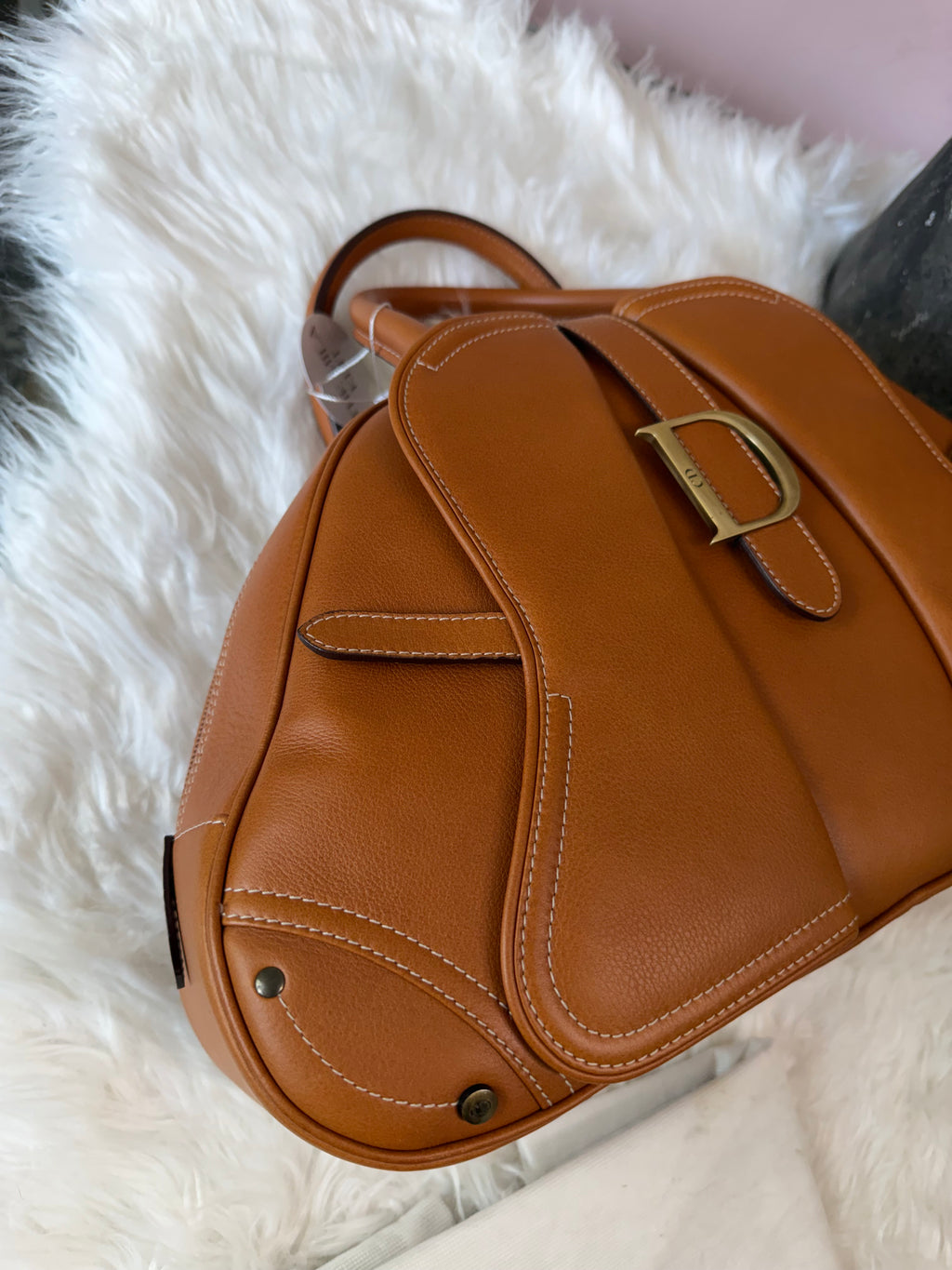 CHRISTIAN DIOR DOUBE SADDLE BOWLER BAG