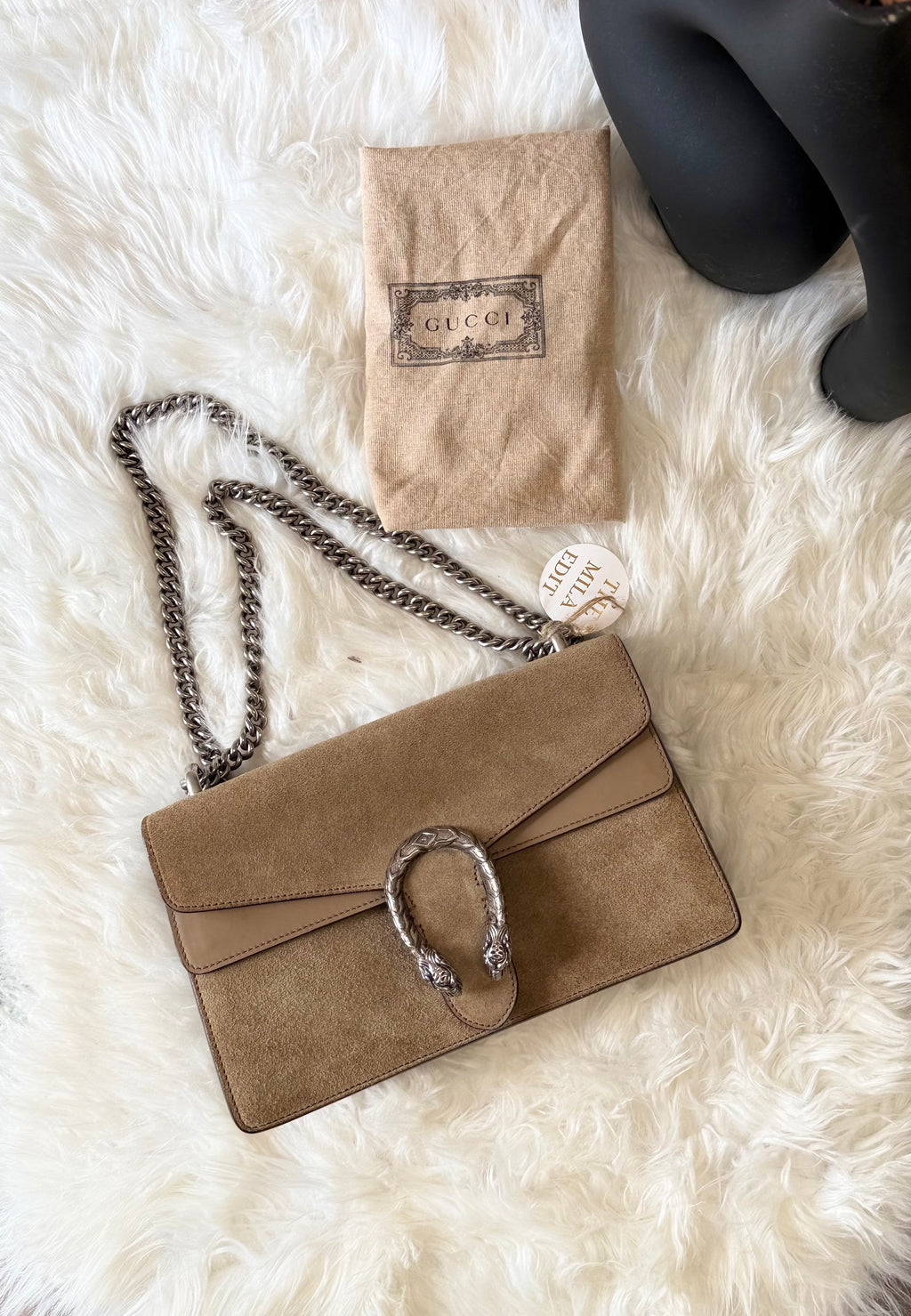 GUCCI DIONYSUS SHOULDER BAG IN SUEDE