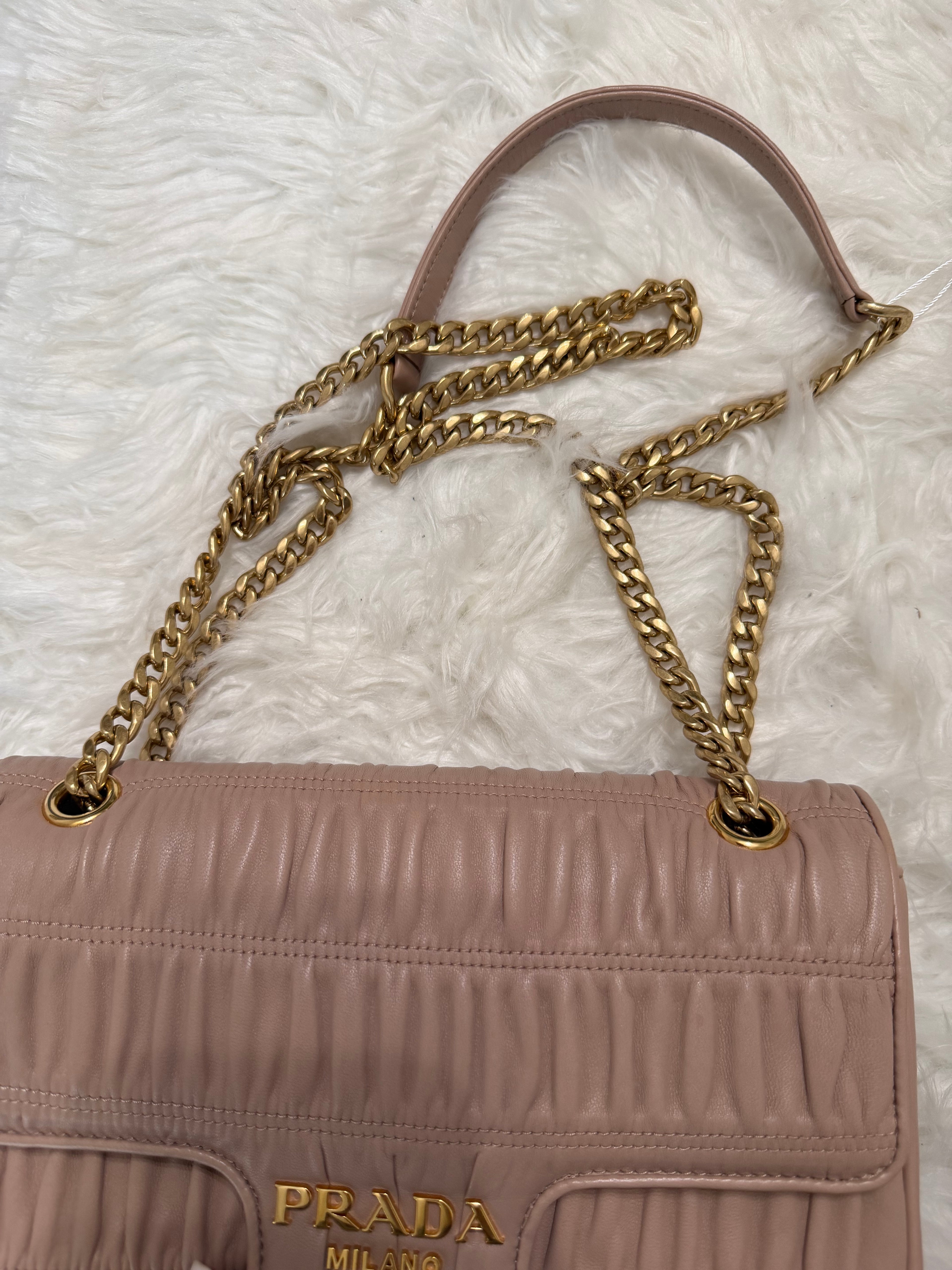 PRADA NAPPA GAUFRE LAMBSKIN BAG WITH GHW