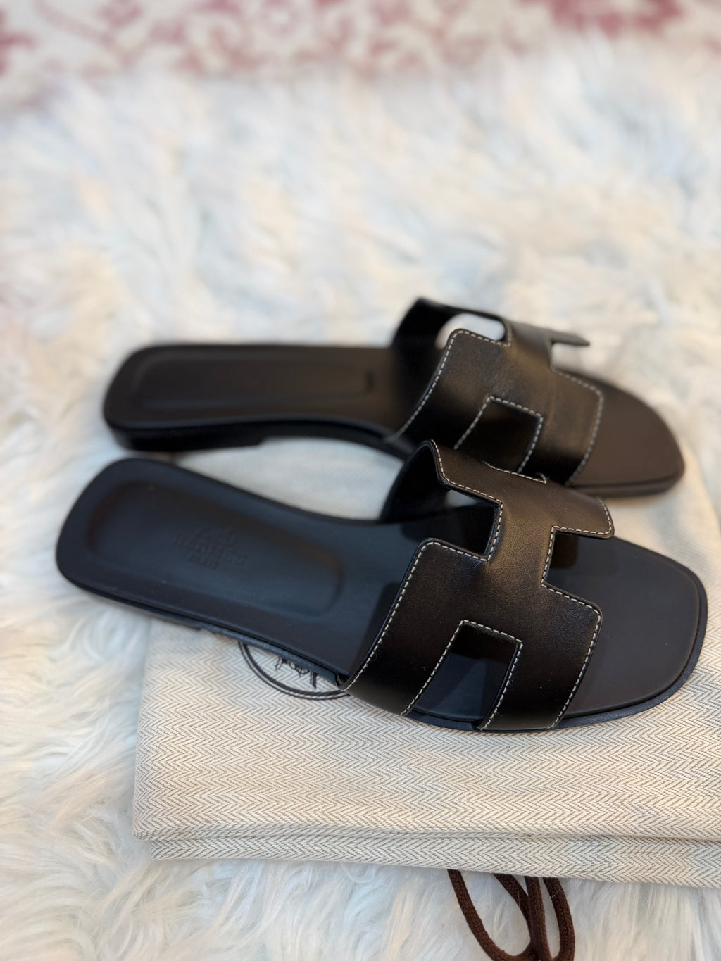 HERMES ORAN SANDALS IN BOX CALFSKIN
