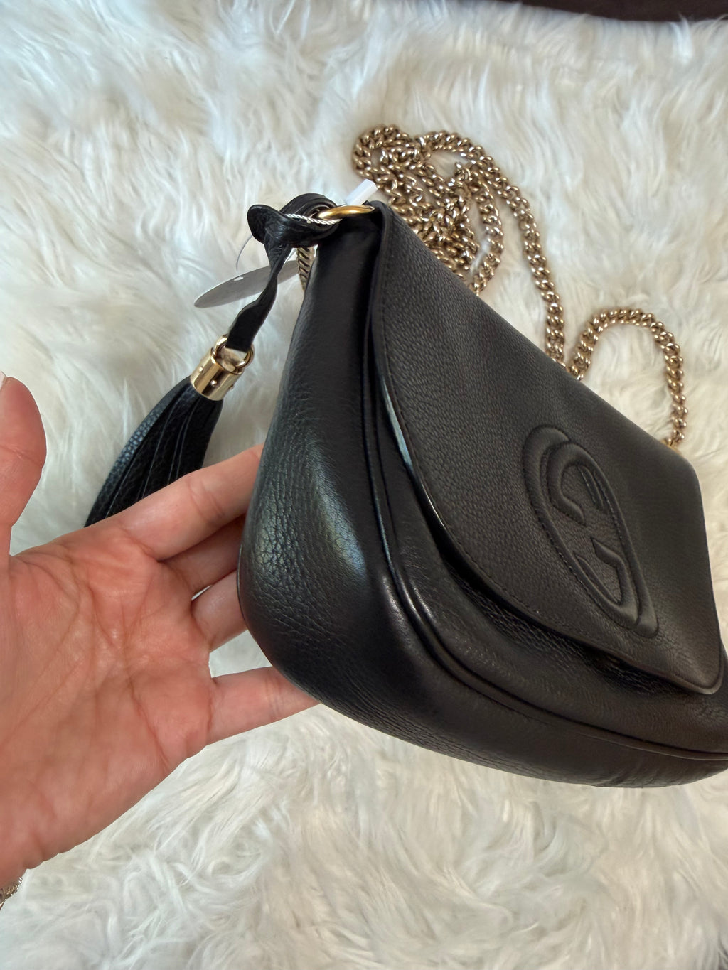 GUCCI SOHO CHAIN CROSSBODY MEDIUM LEATHER BAG