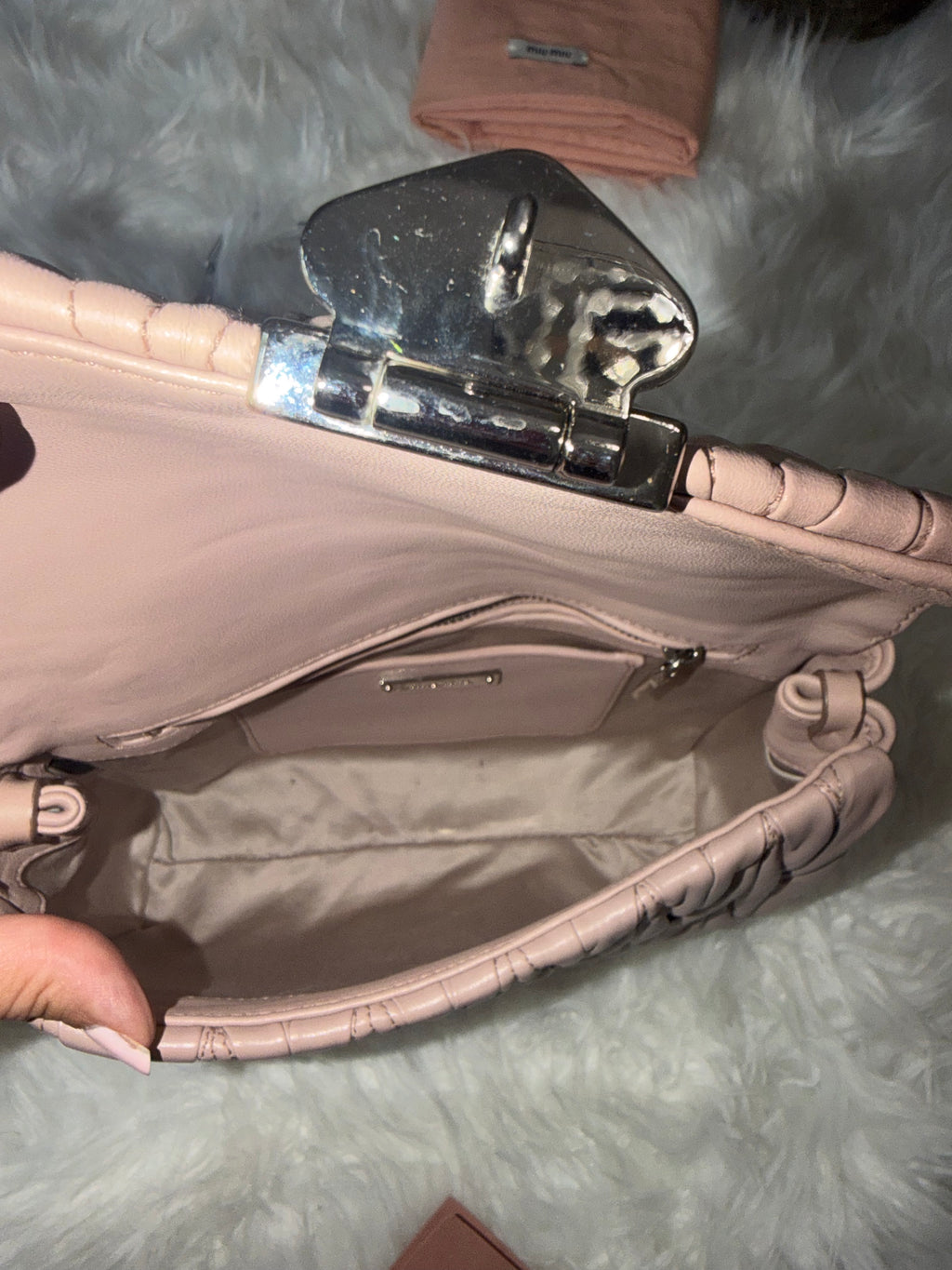 MIU MIU MATELASSE NAPPA LEATHER DOUBLE STRAP BAG
