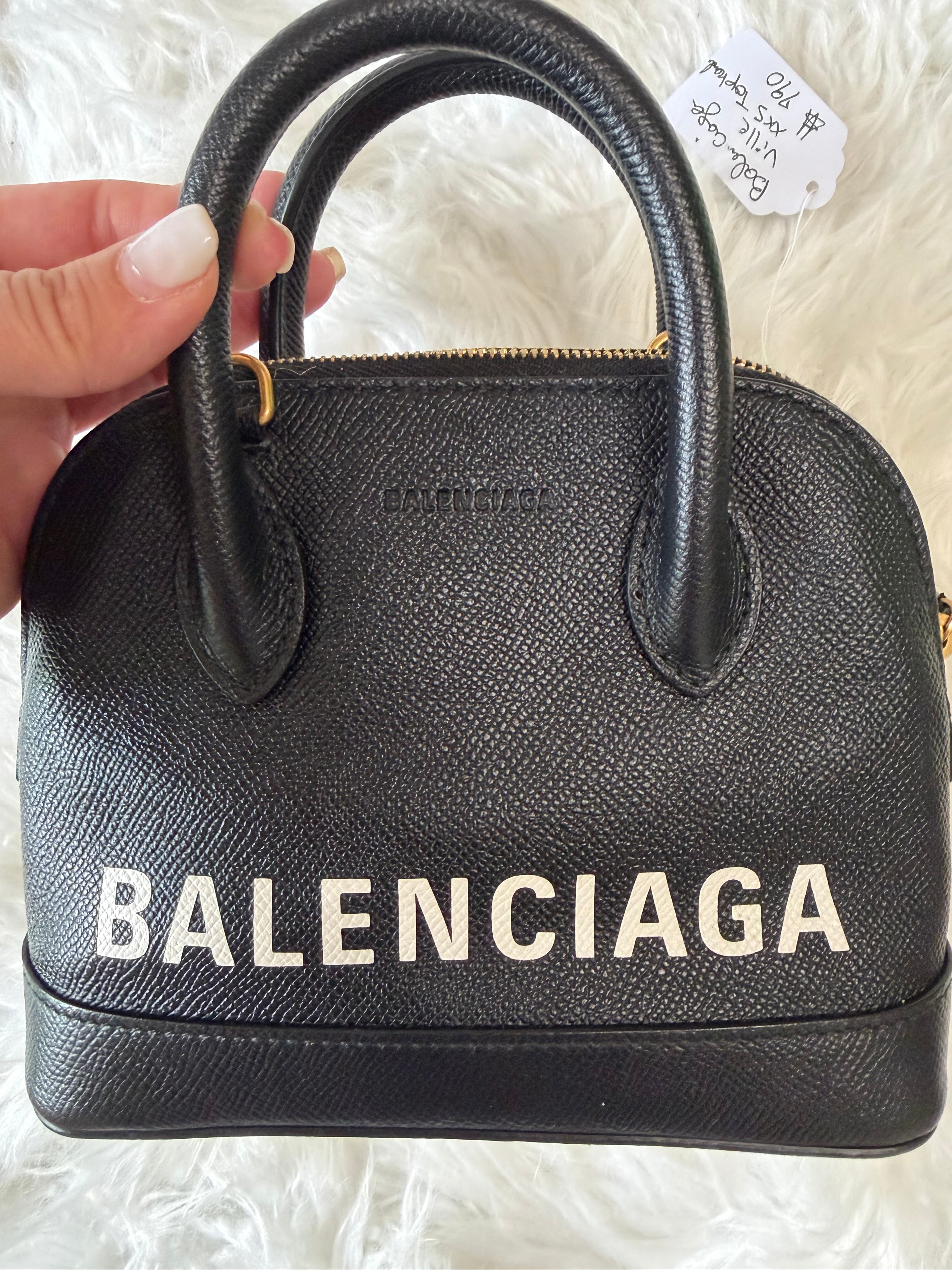 BALENCIAGA SIGNATURE GRAINED VILLE TOP HANDLE