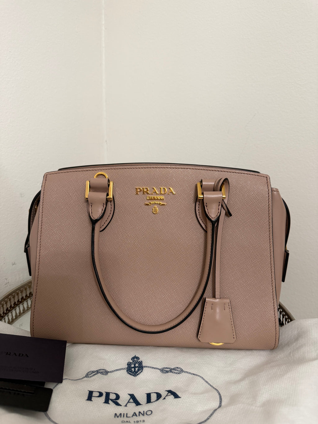 PRADA SAFFIANO SMALL LUX 2WAY HANDBAG