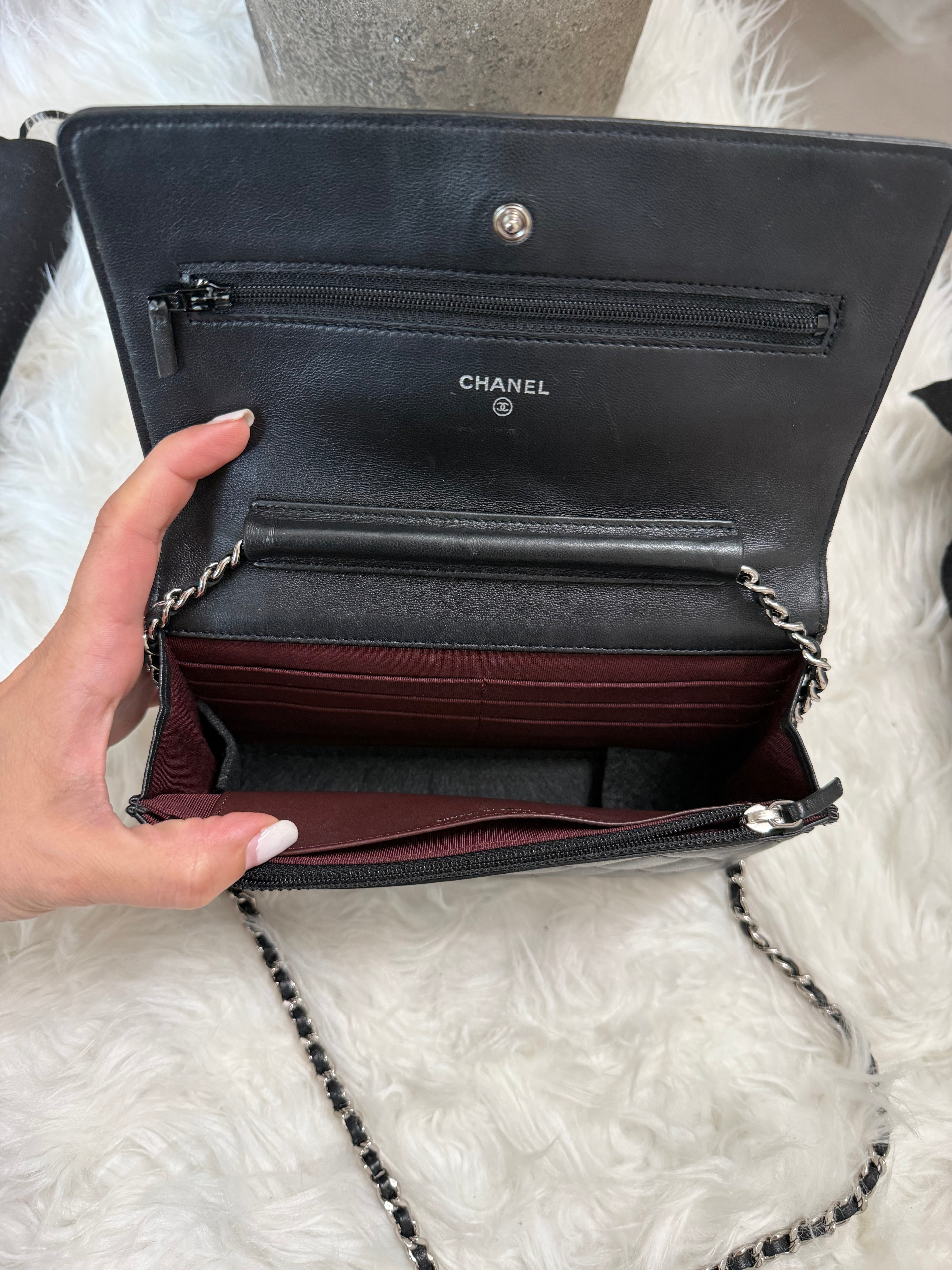 CHANEL LAMBSKIN WALLET ON CHAIN