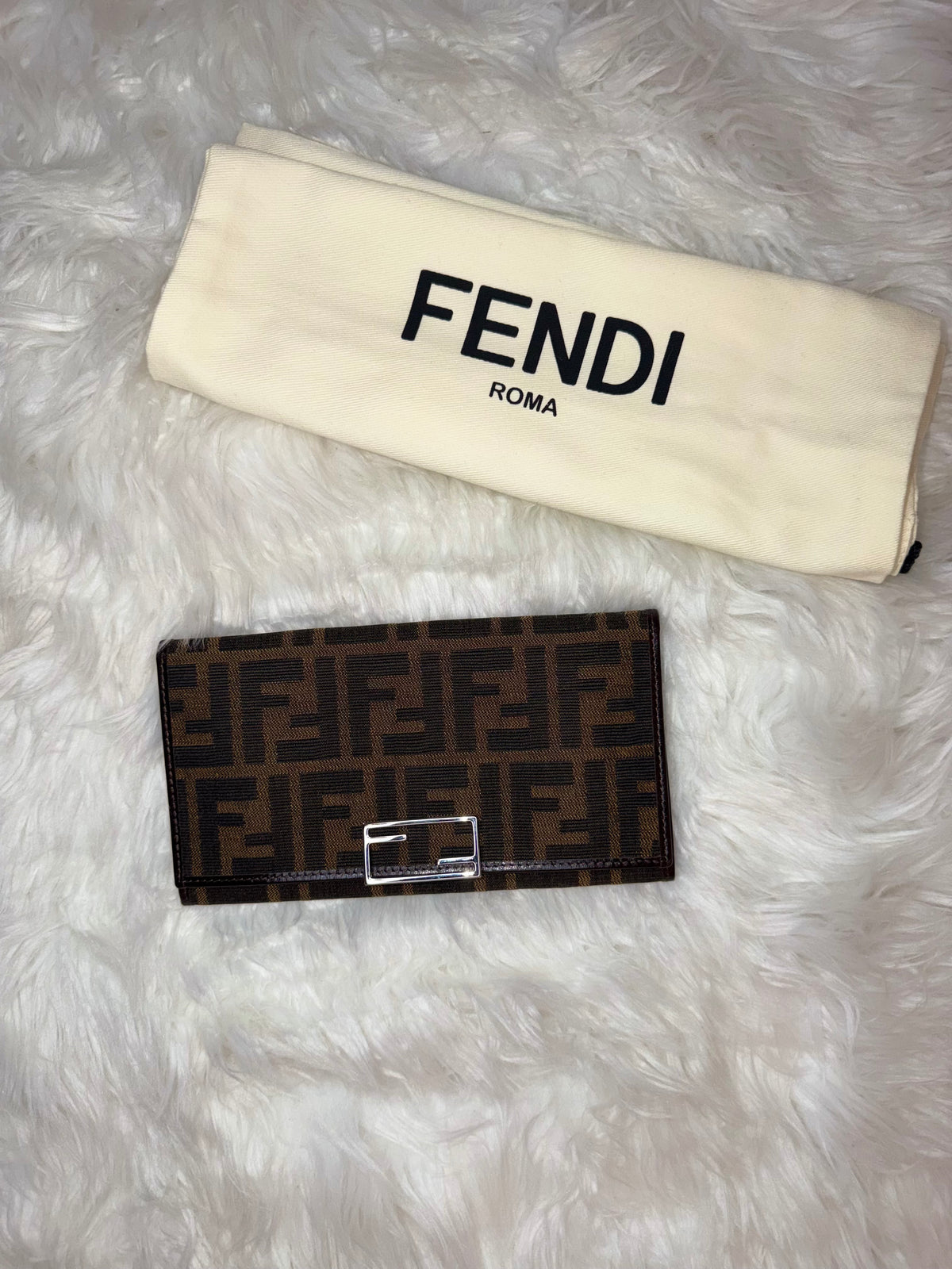 FENDI ZUCCA FF LONG WALLET CLUTCH CANVAS