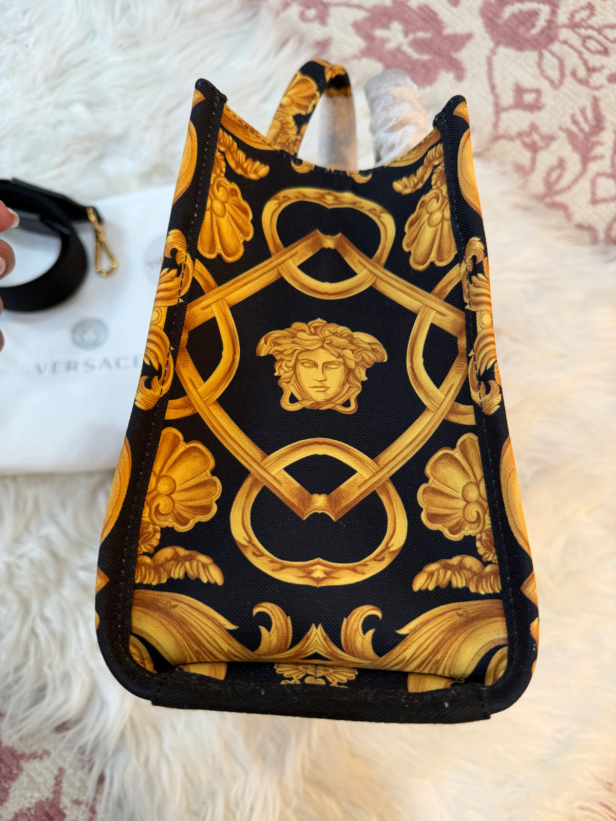 VERSACE BAROCCO MEDUSA CANVAS TOTE BAG