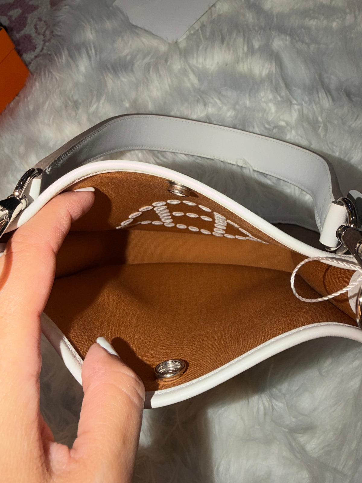 HERMES NEO EVELYNE TPM BAG TOILE AND LEATHER