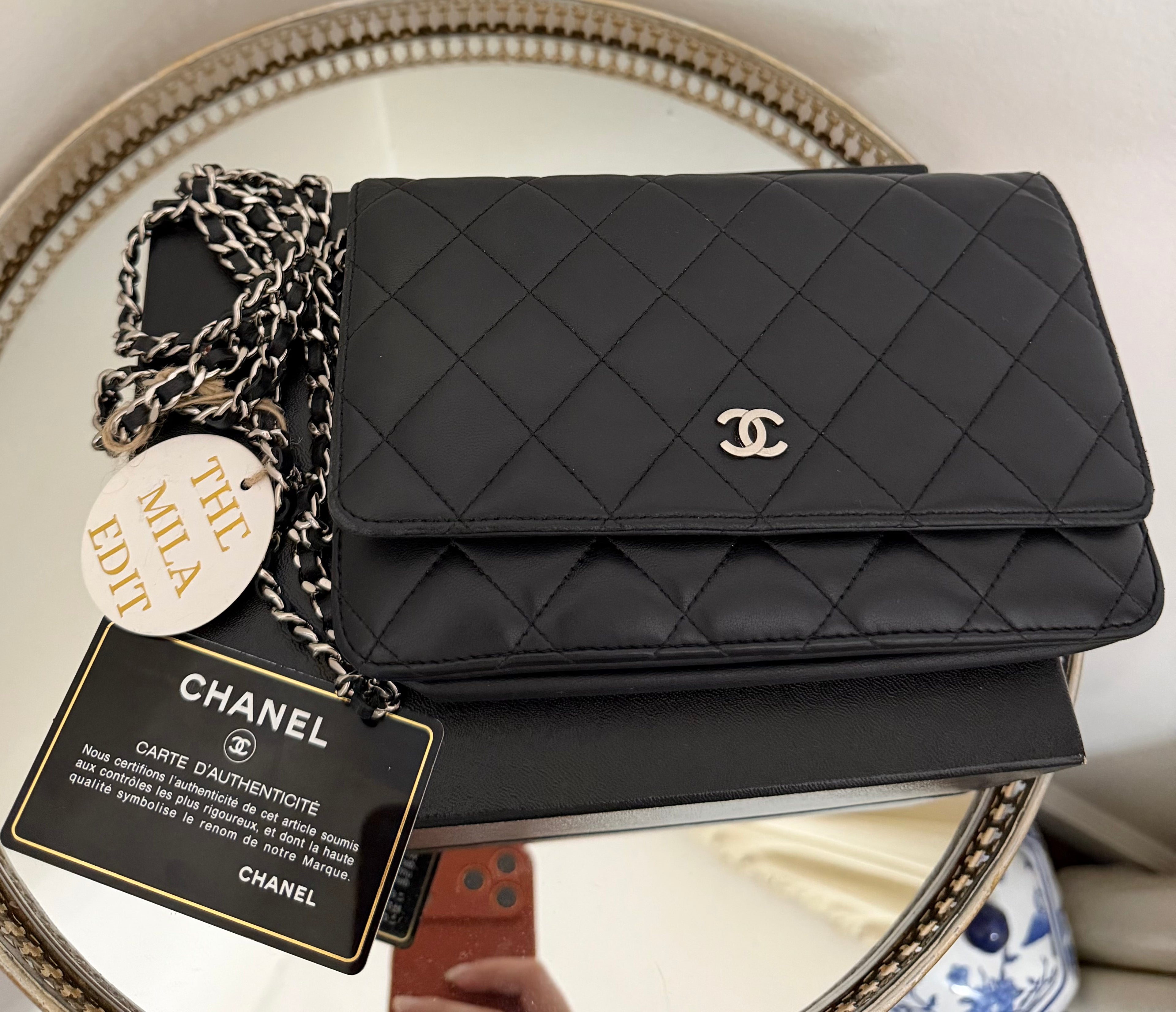 CHANEL LAMBSKIN WALLET ON CHAIN