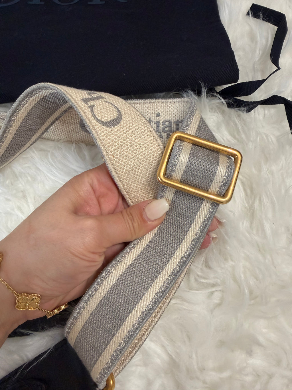 CHRISTIAN DIOR LOGO ADJUSTABLE BAG STRAP