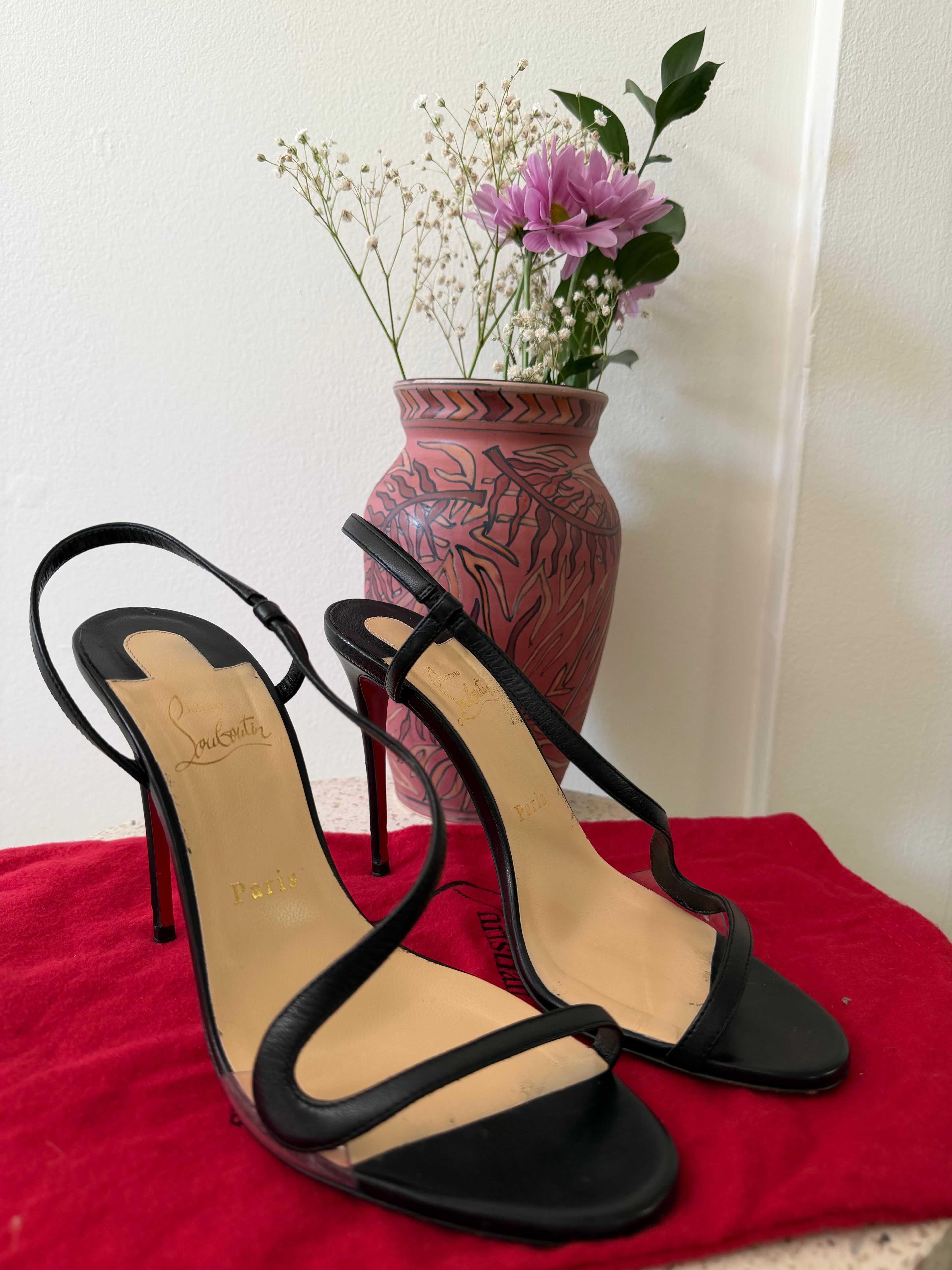 CHRISTIAN LOUBOUTIN ROSALIE SLINGBACK STILETTO SANDALS