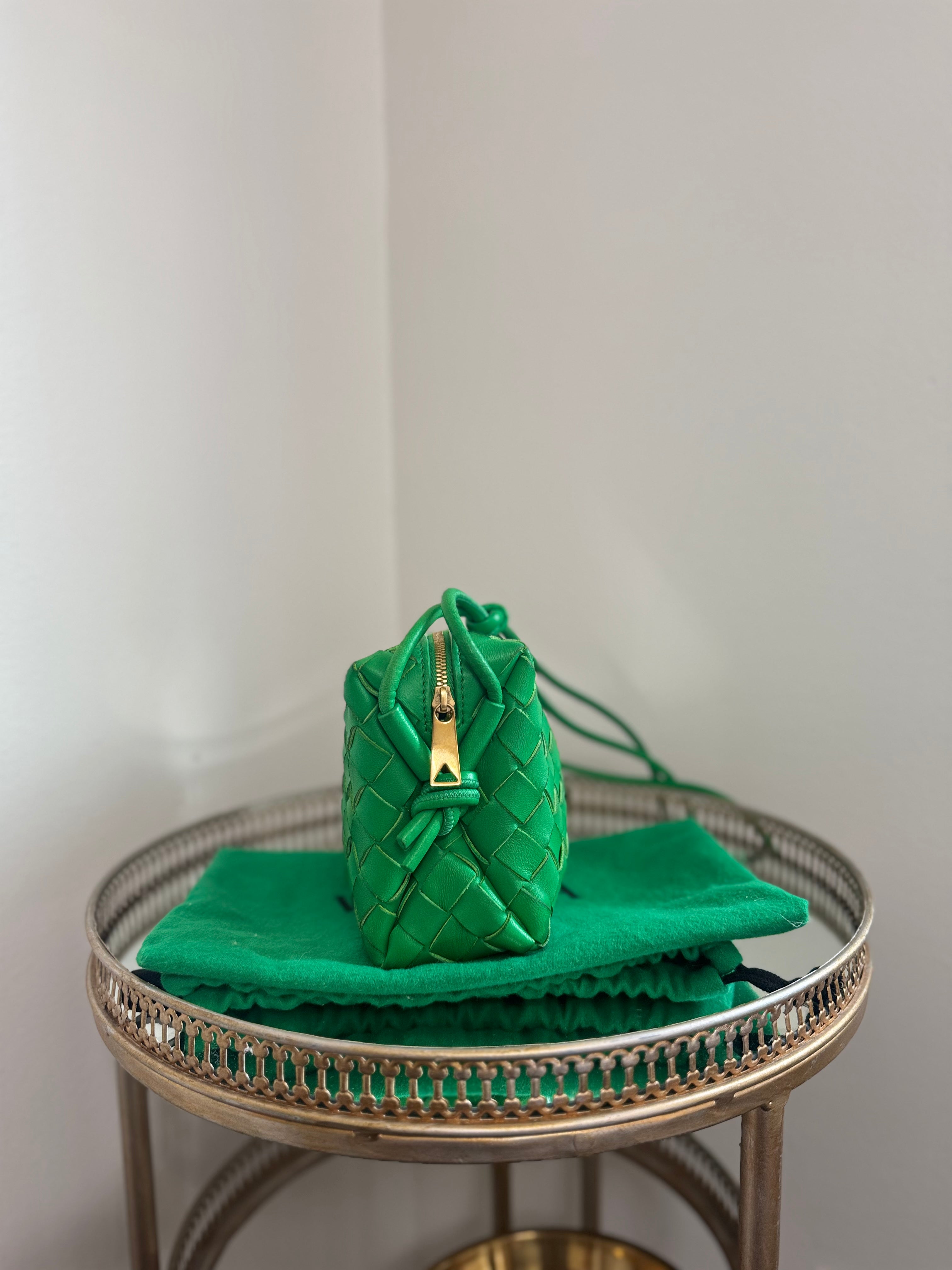 Bottega Veneta MINI LOOP INTRECCIATO LEATHER CROSSBODY