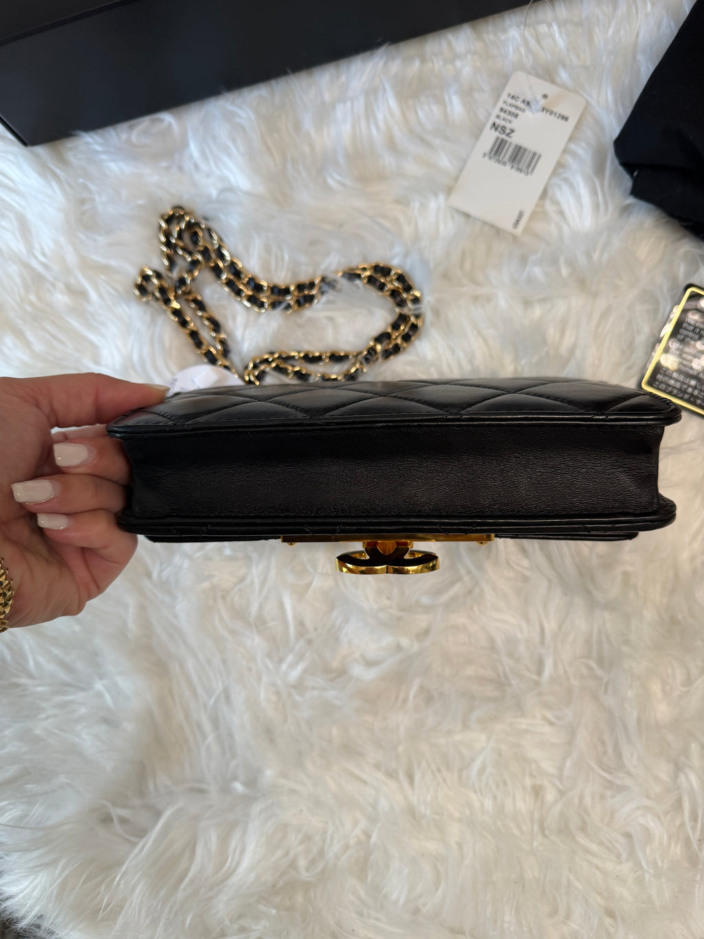 CHANEL QUILTED GOLD TURNLOCK LAMBSKIN WOC