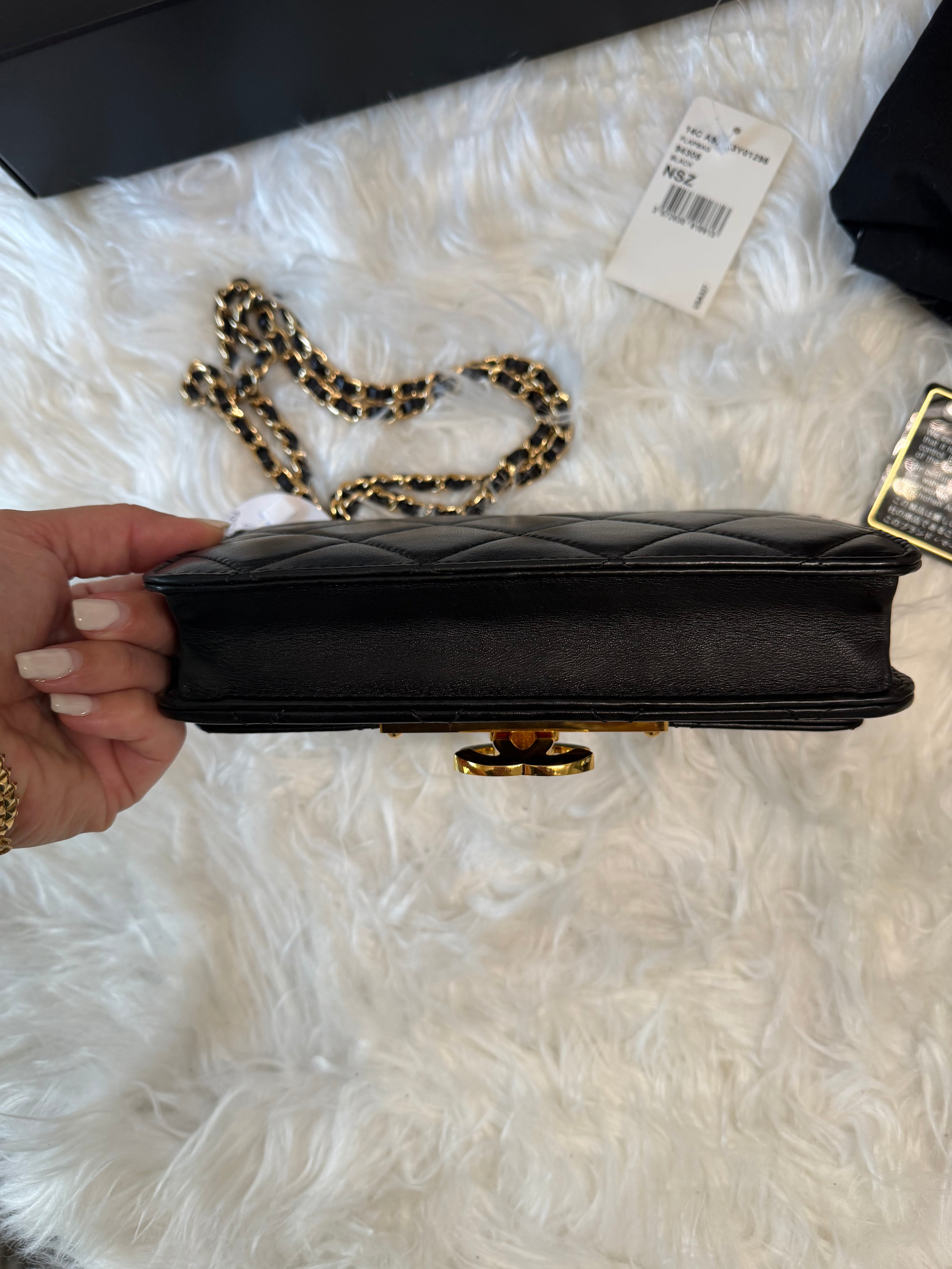 CHANEL QUILTED GOLD TURNLOCK LAMBSKIN WOC