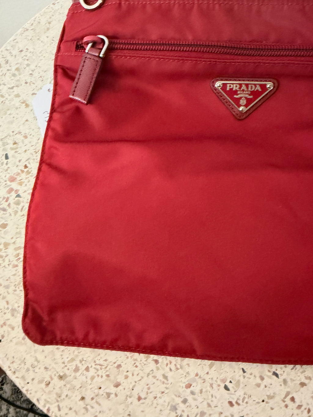 Prada Nylon Triangle Logo Vintage Messenger Bag