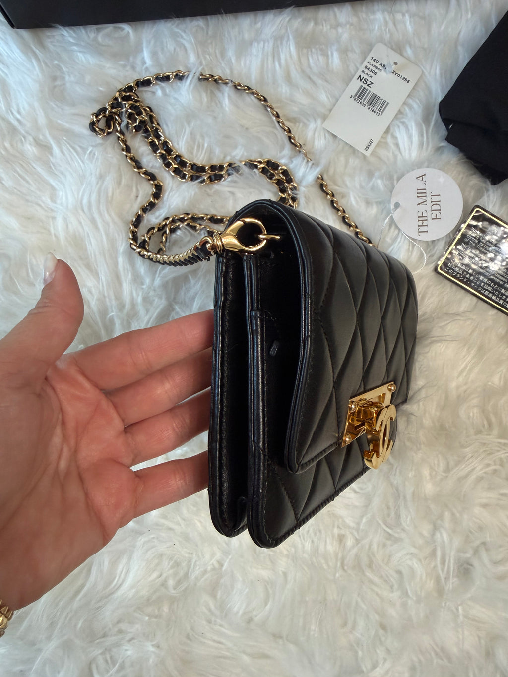 CHANEL QUILTED GOLD TURNLOCK LAMBSKIN WOC