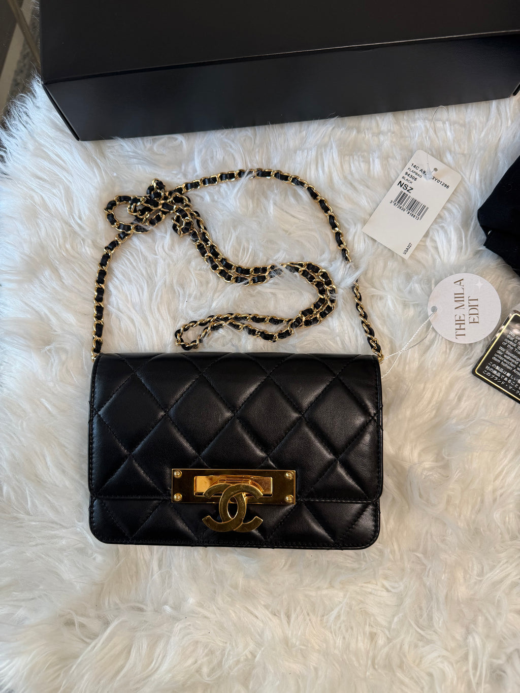 CHANEL QUILTED GOLD TURNLOCK LAMBSKIN WOC