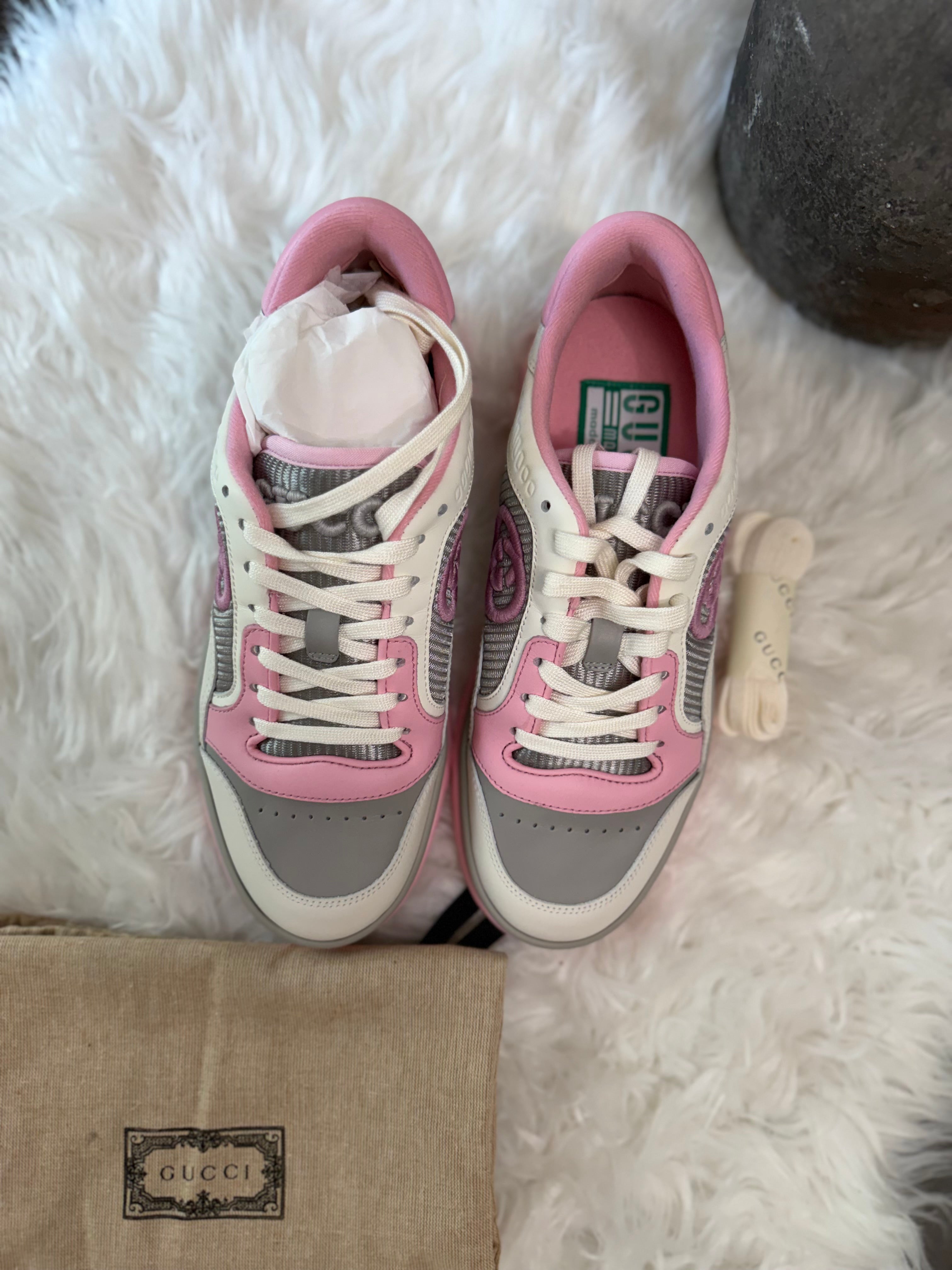 GUCCI PINK GG LOW TOP COLORBLOCK SNEAKERS