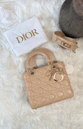 CHRISTIAN DIOR MY LADY D LAMBSKIN CANNAGE WITH LUCKY BADGES