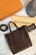 LOUIS VUITTON DAMIER EBENE BELMONT PM TOTE WITH MINI WALLET (POUCH)