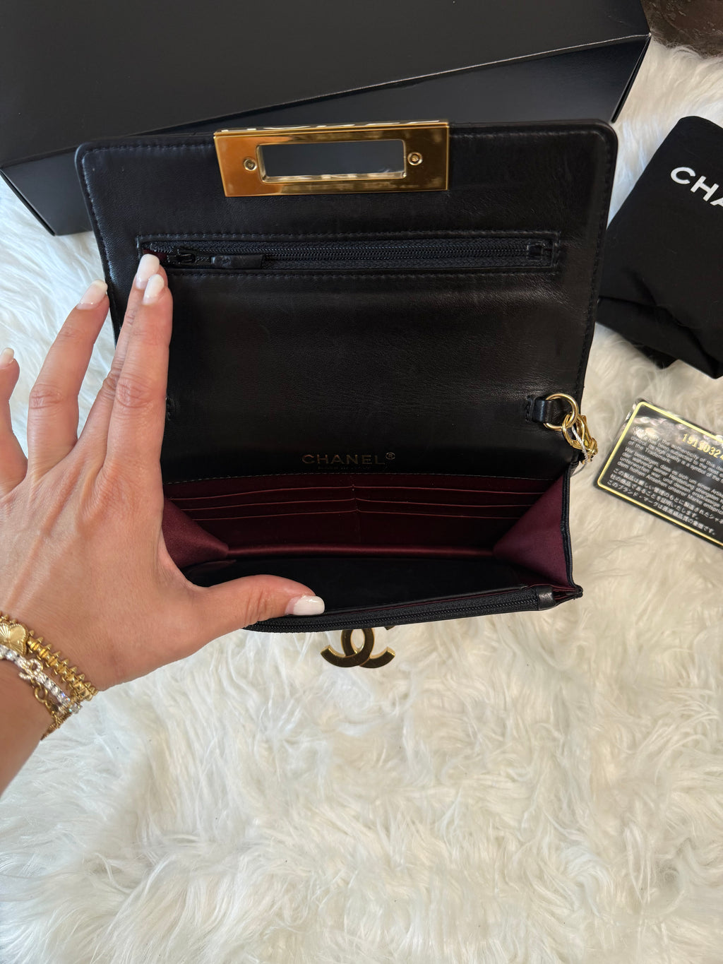 CHANEL QUILTED GOLD TURNLOCK LAMBSKIN WOC