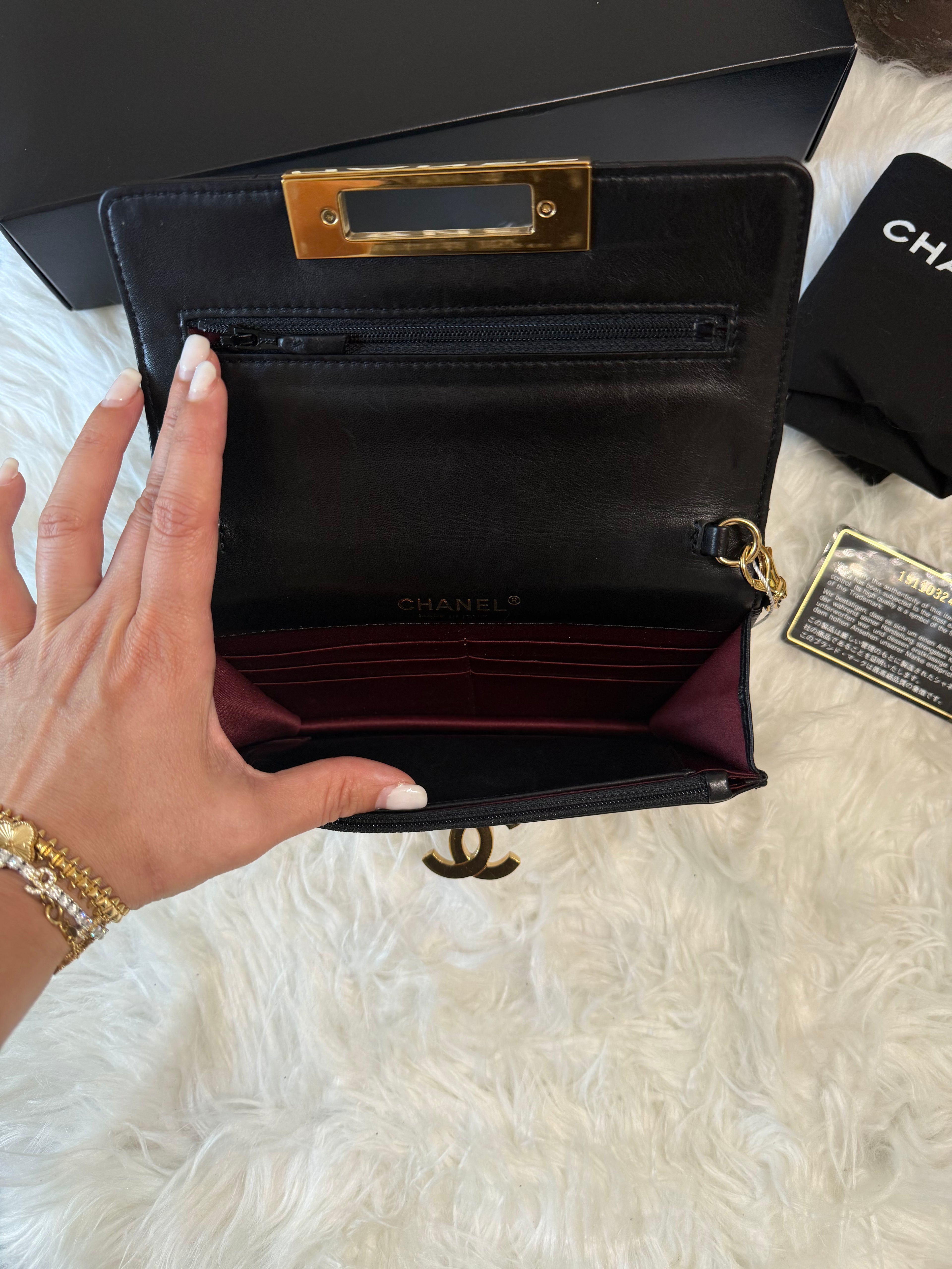 CHANEL QUILTED GOLD TURNLOCK LAMBSKIN WOC