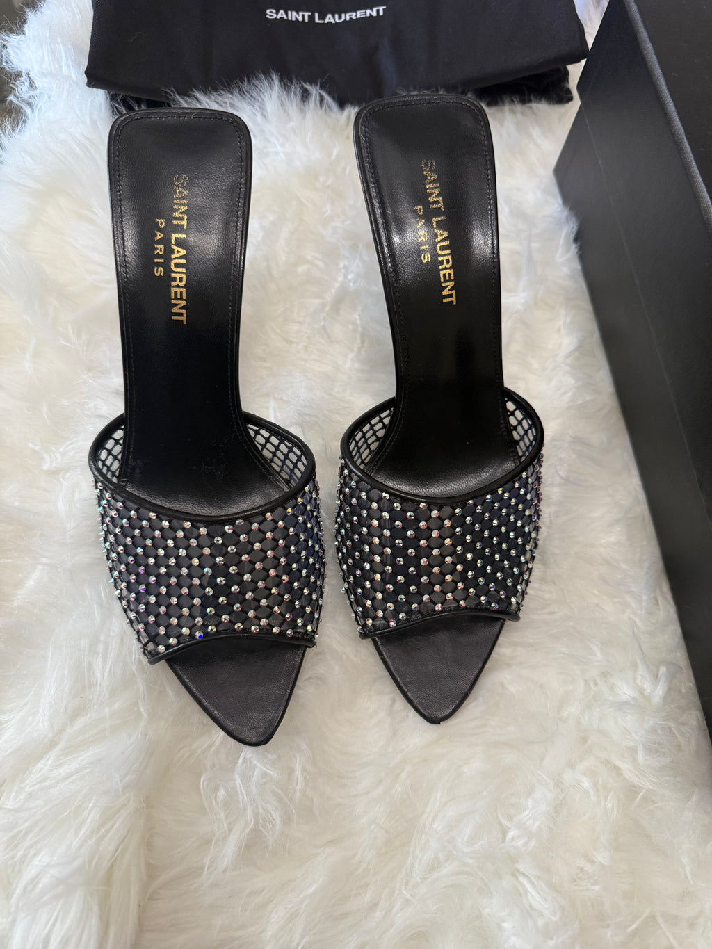 SAINT LAURENT PVC CRYSTAL SLIDES