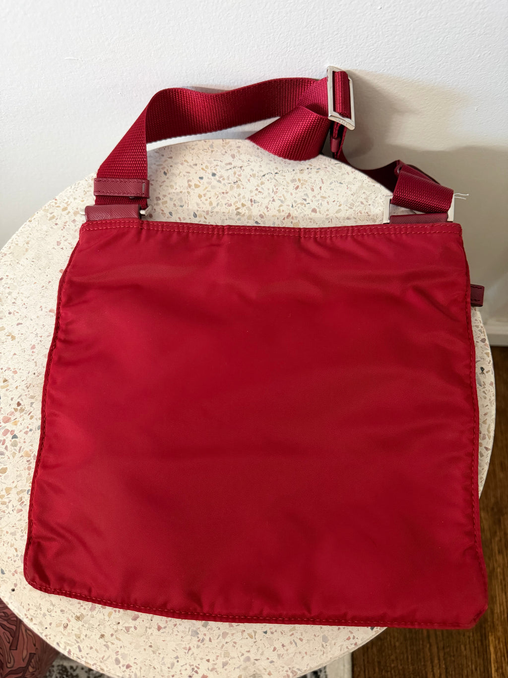 Prada Nylon Triangle Logo Vintage Messenger Bag
