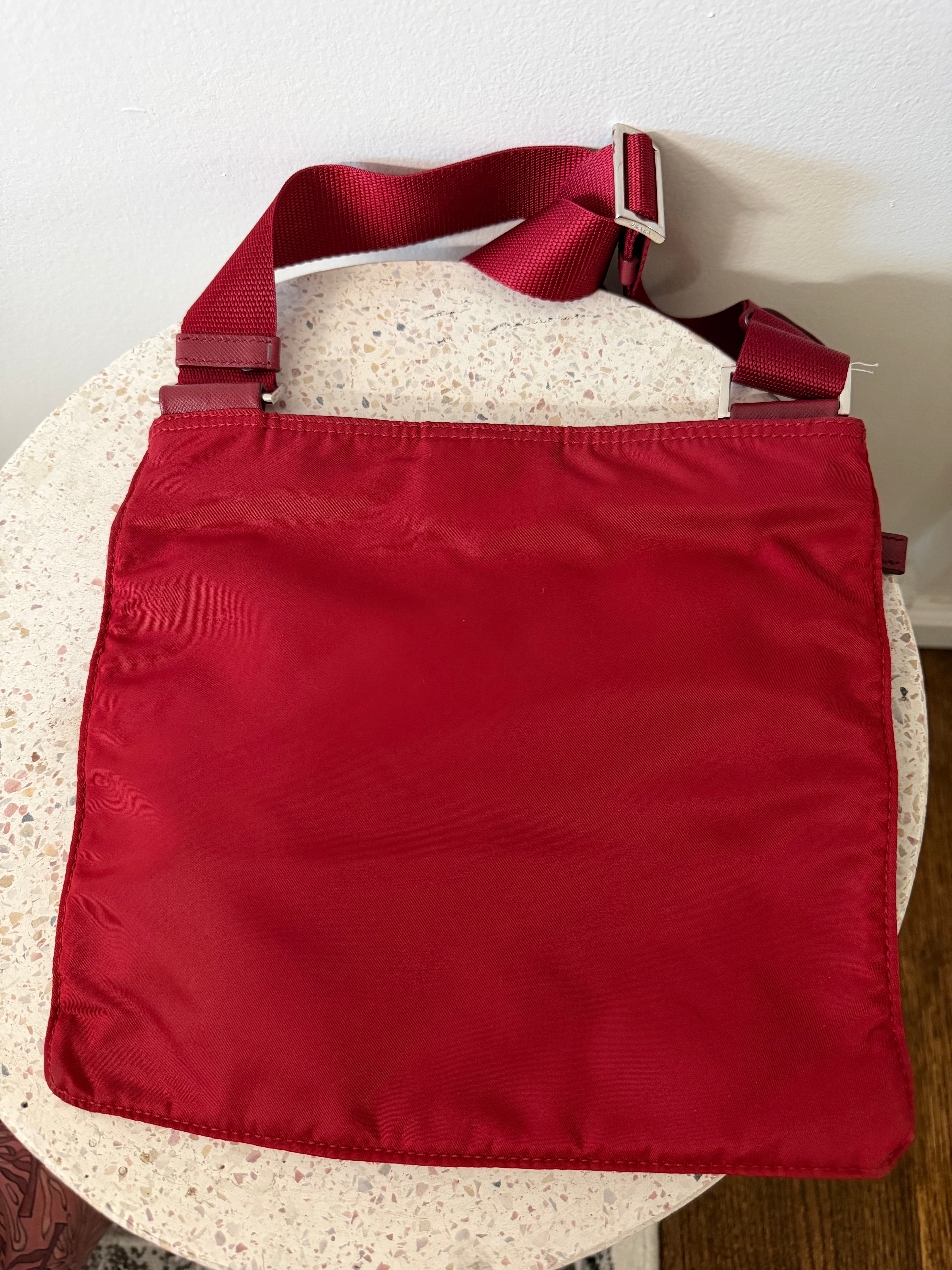 Prada Nylon Triangle Logo Vintage Messenger Bag