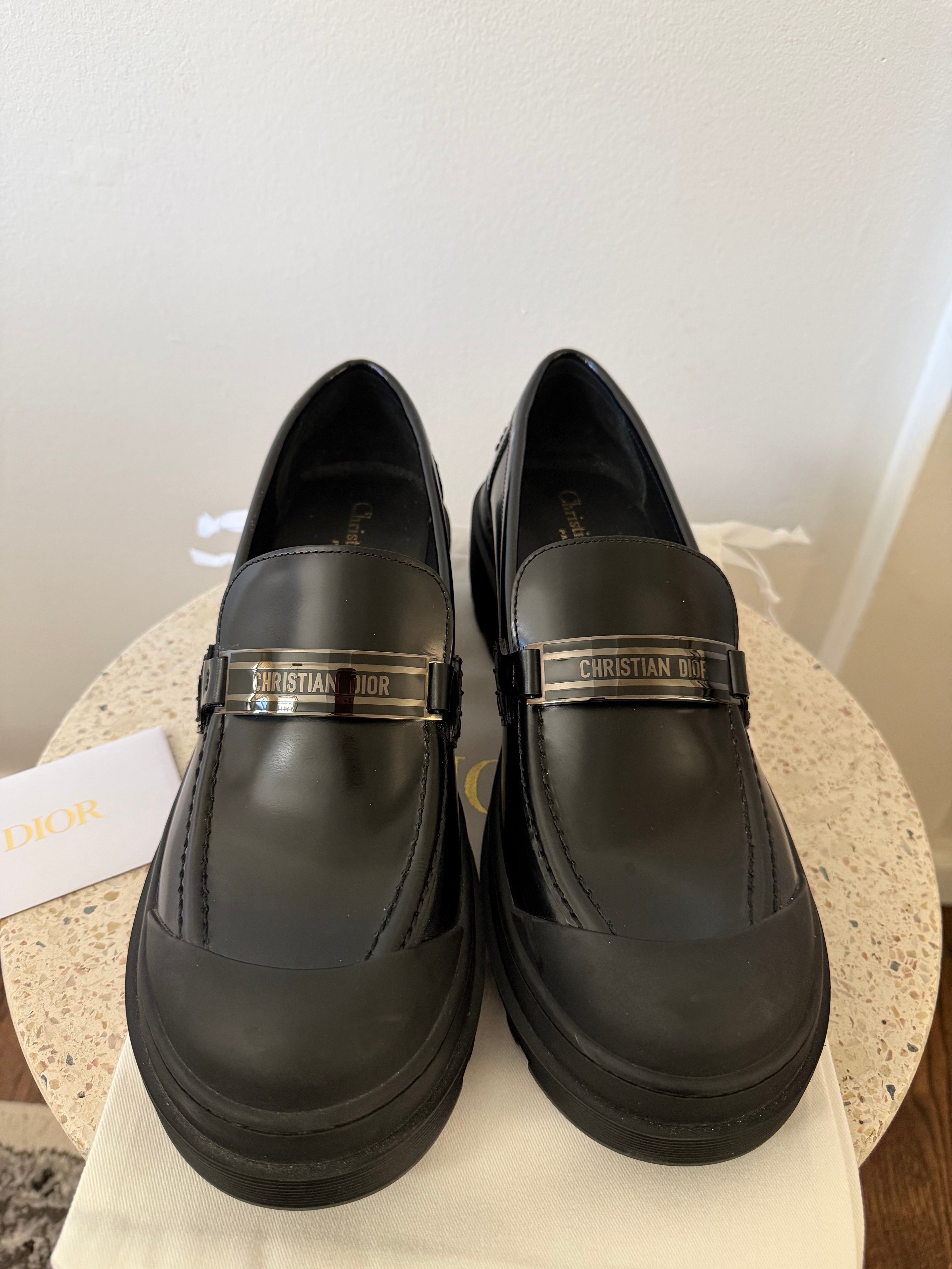 Christian Dior CalfSkin Code Lug Platform Loafer
