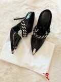 ALEXANDER MCQUEEN CHAIN pointed toe Slip On Sandals